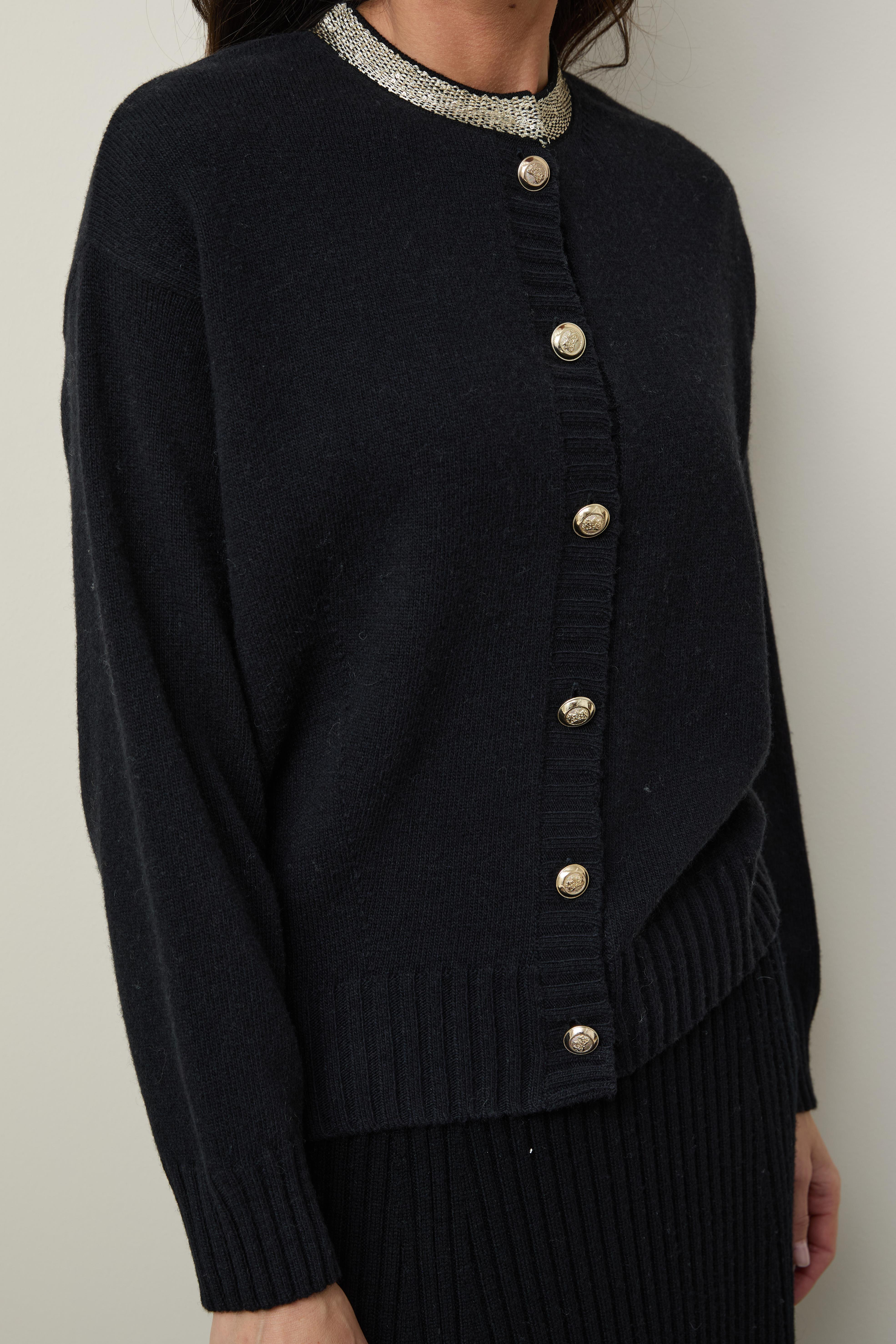 Organik Yün ve Pamuk Karışımlı Yaka Detaylı Hırka