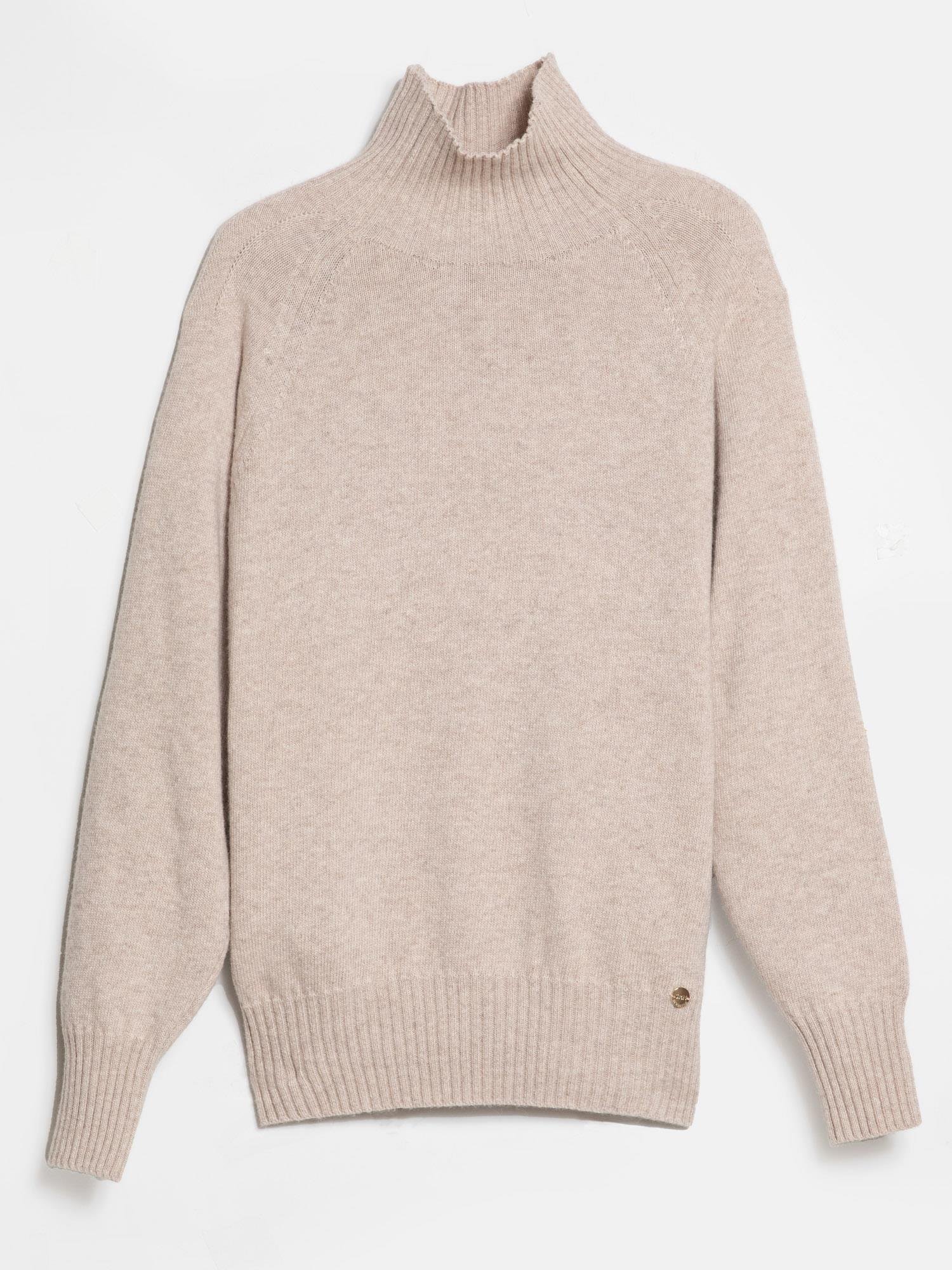 Organik Yün Ve Pamuk Karışımlı Yüksek Yaka Kazak