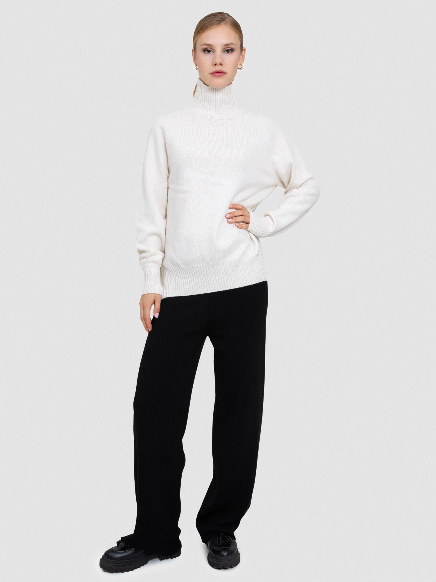 Organik Yün Ve Pamuk Karışımlı Yüksek Yaka Kazak