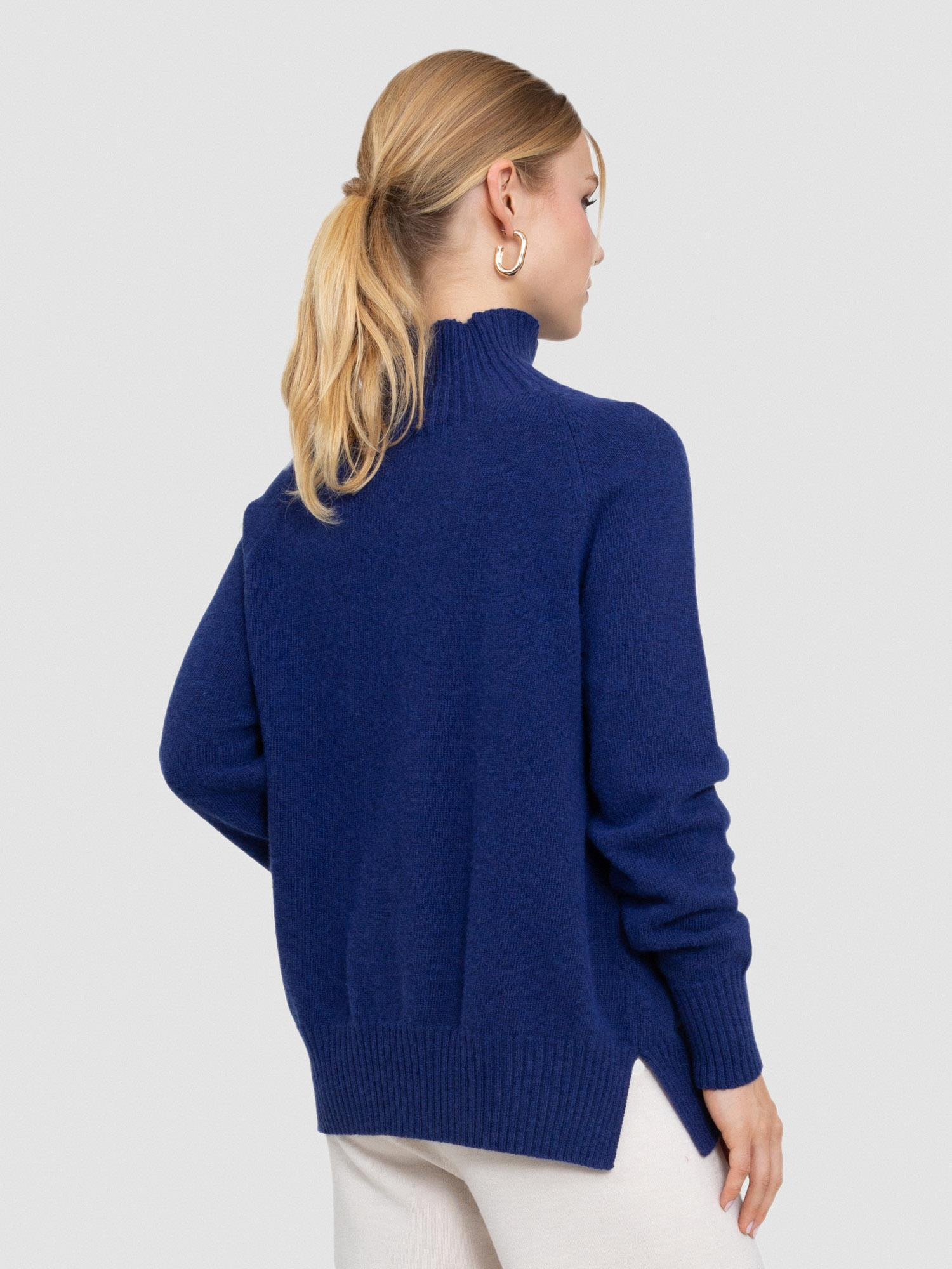 Organik Yün Ve Pamuk Karışımlı Yüksek Yaka Kazak