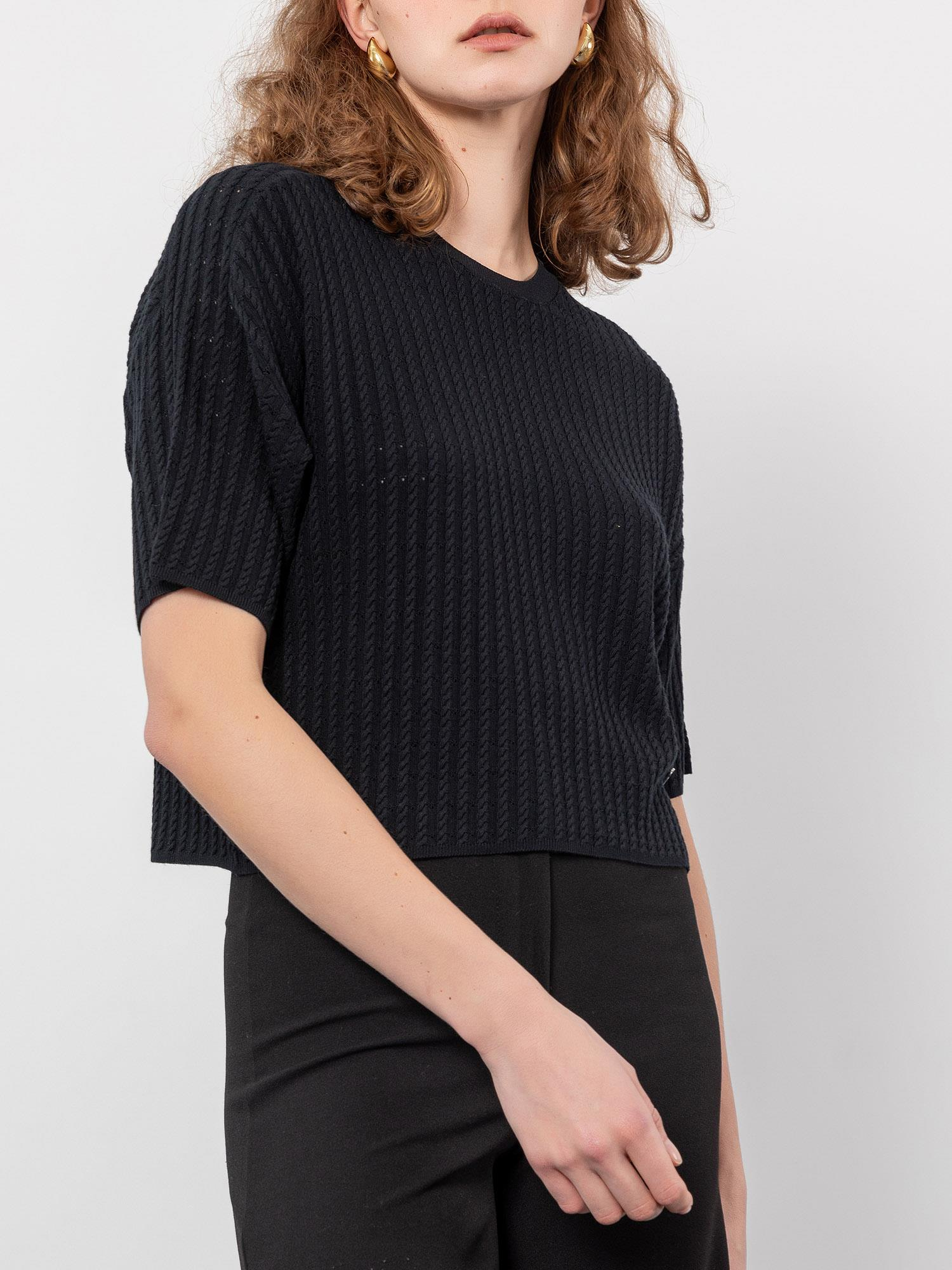 Örgü Oyunlu Bisiklet Yaka Kazak