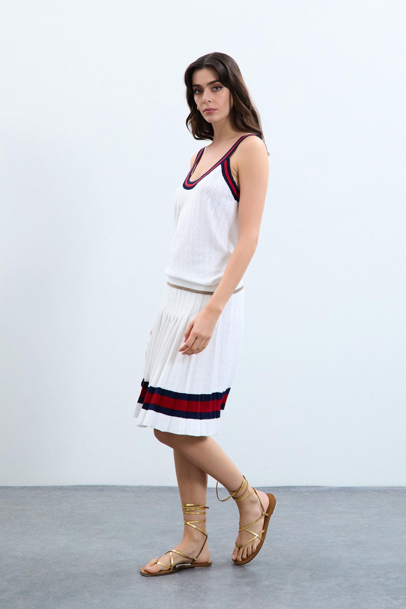 Renk Geçişli Metalik İp Detaylı Atlet