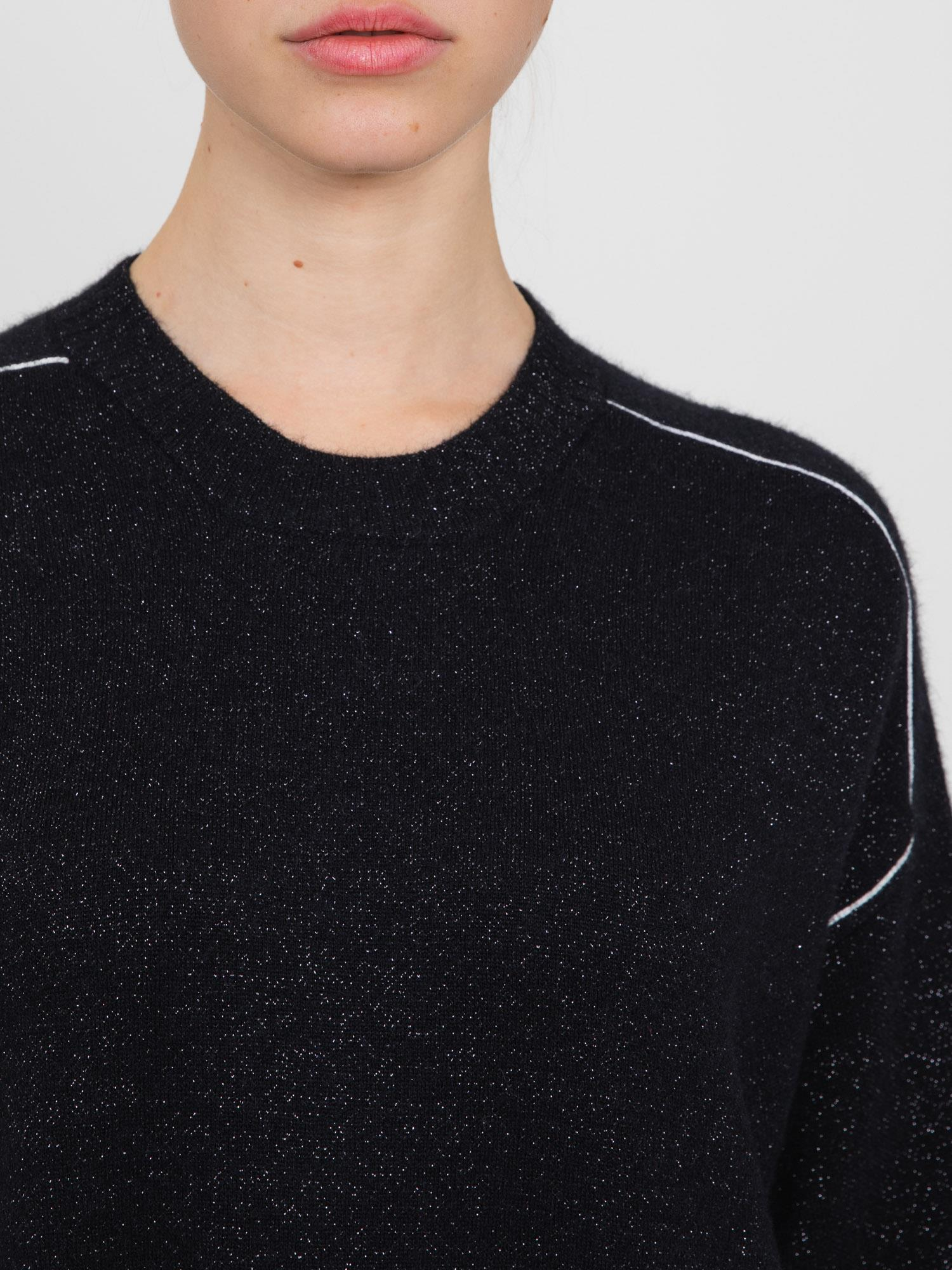 Şerit Detaylı Tüylü İplikli Elbise