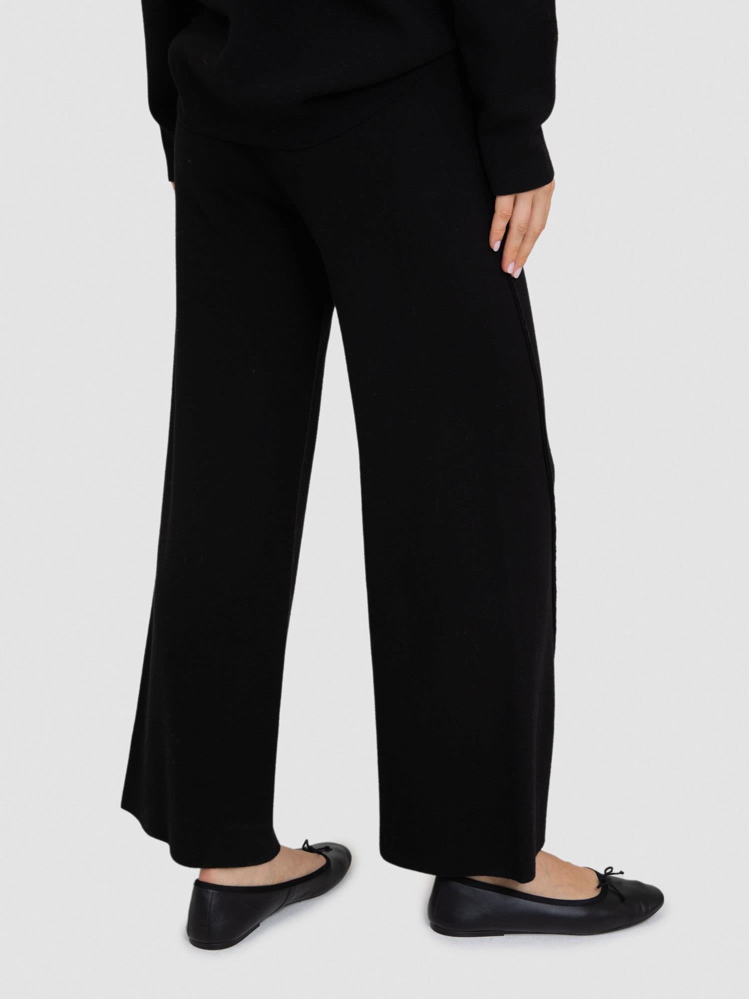 Şerit Detaylı Yüksek Bel Bol Paça Pantolon