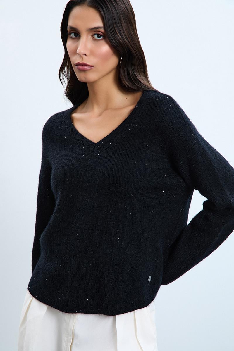 V Yaka Mini Payetli Kazak