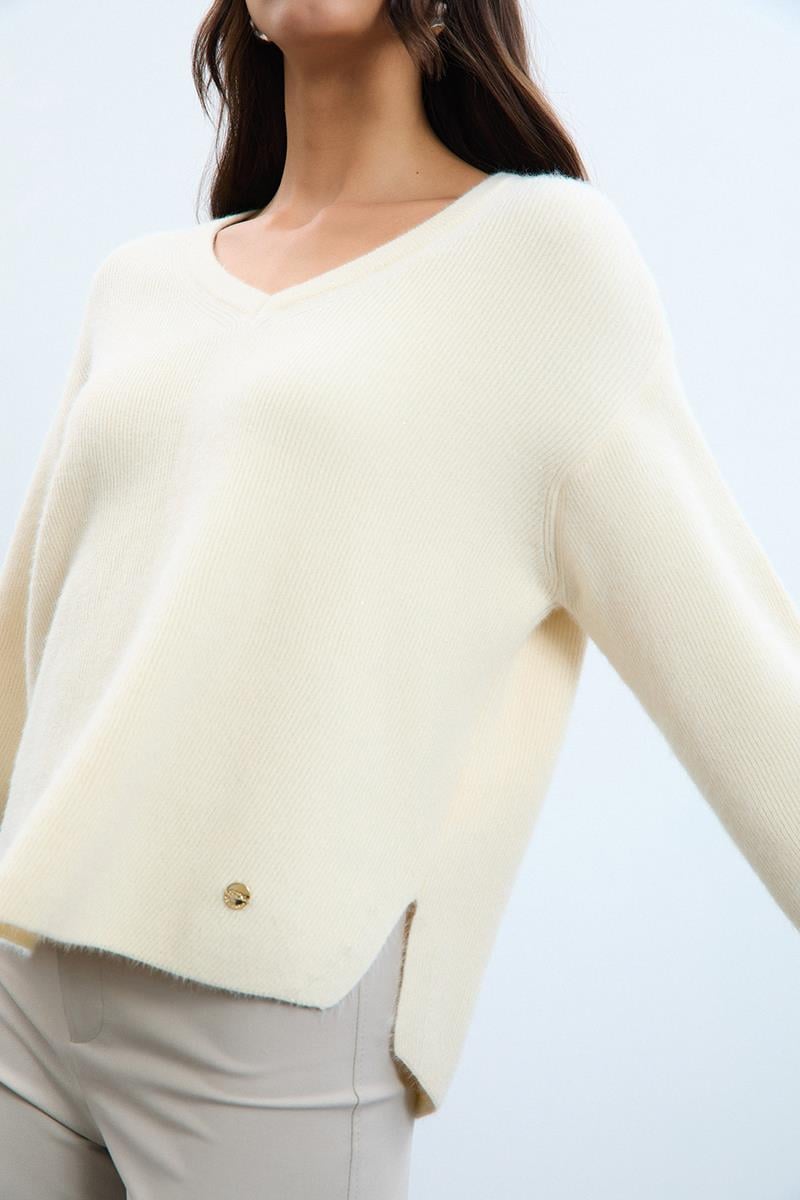 V Yaka Mini Payetli Kazak