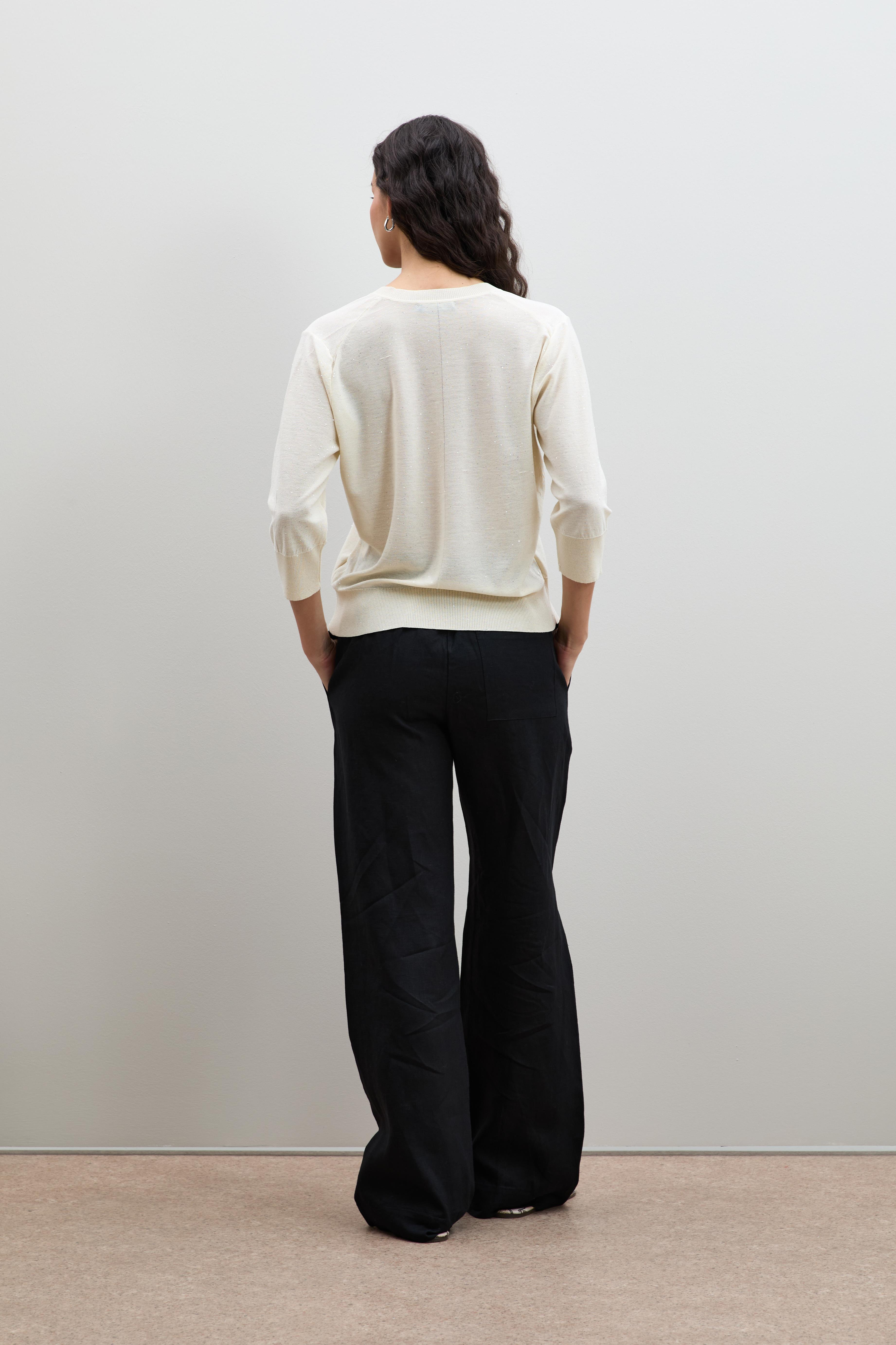 V Yaka Mini Payetli Kazak