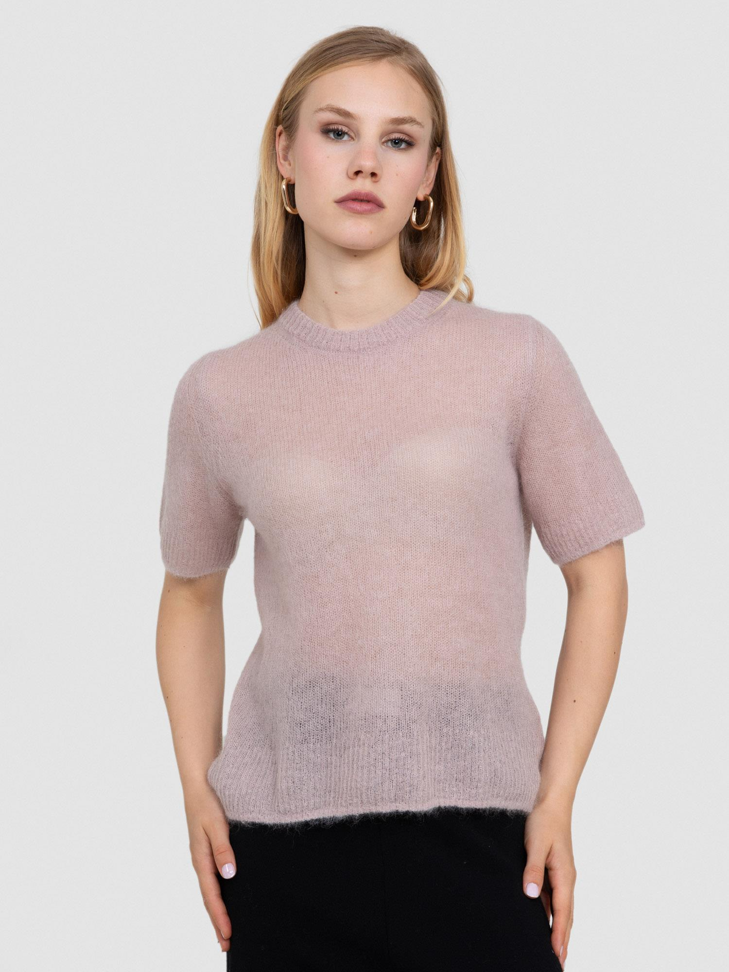 Yarı Transparan Bisiklet Yaka Kazak