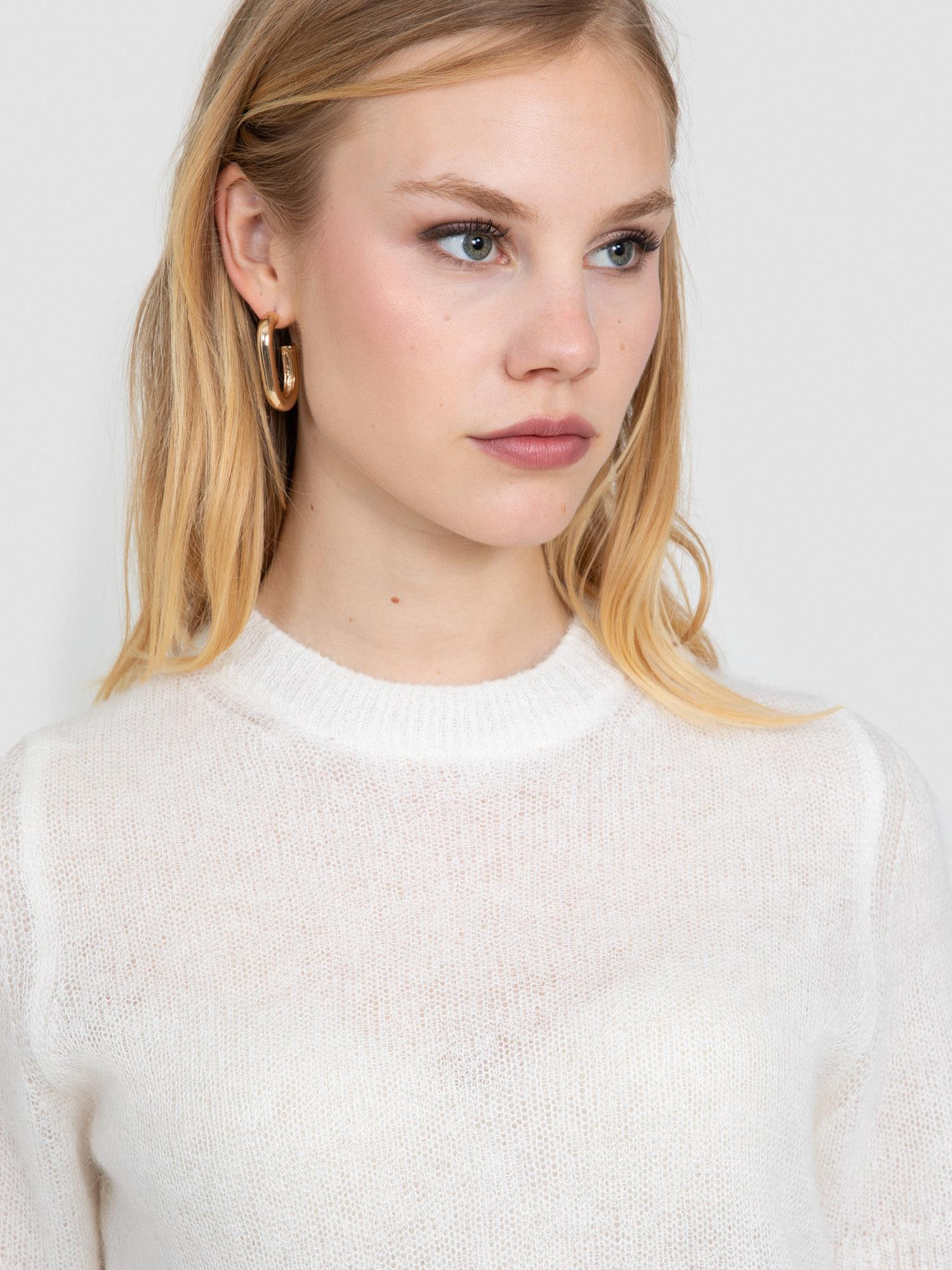 Yarı Transparan Bisiklet Yaka Kazak