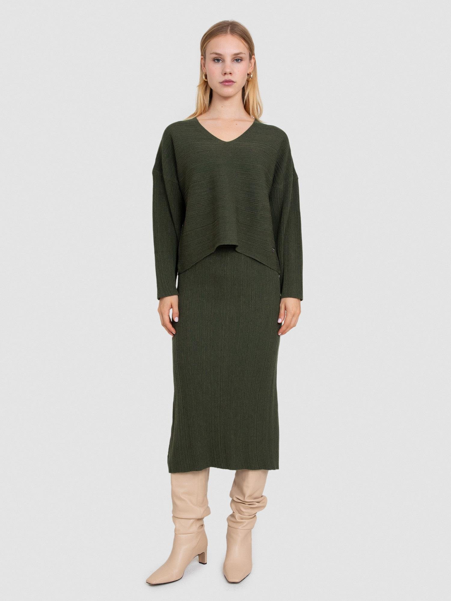 Yün Karışımlı Fitilli Etek