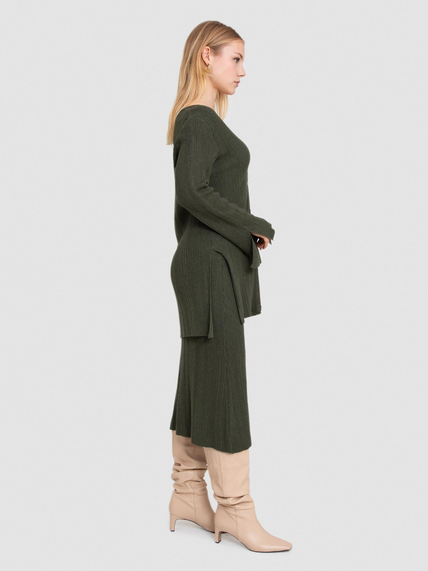 Yün Karışımlı Fitilli Hırka