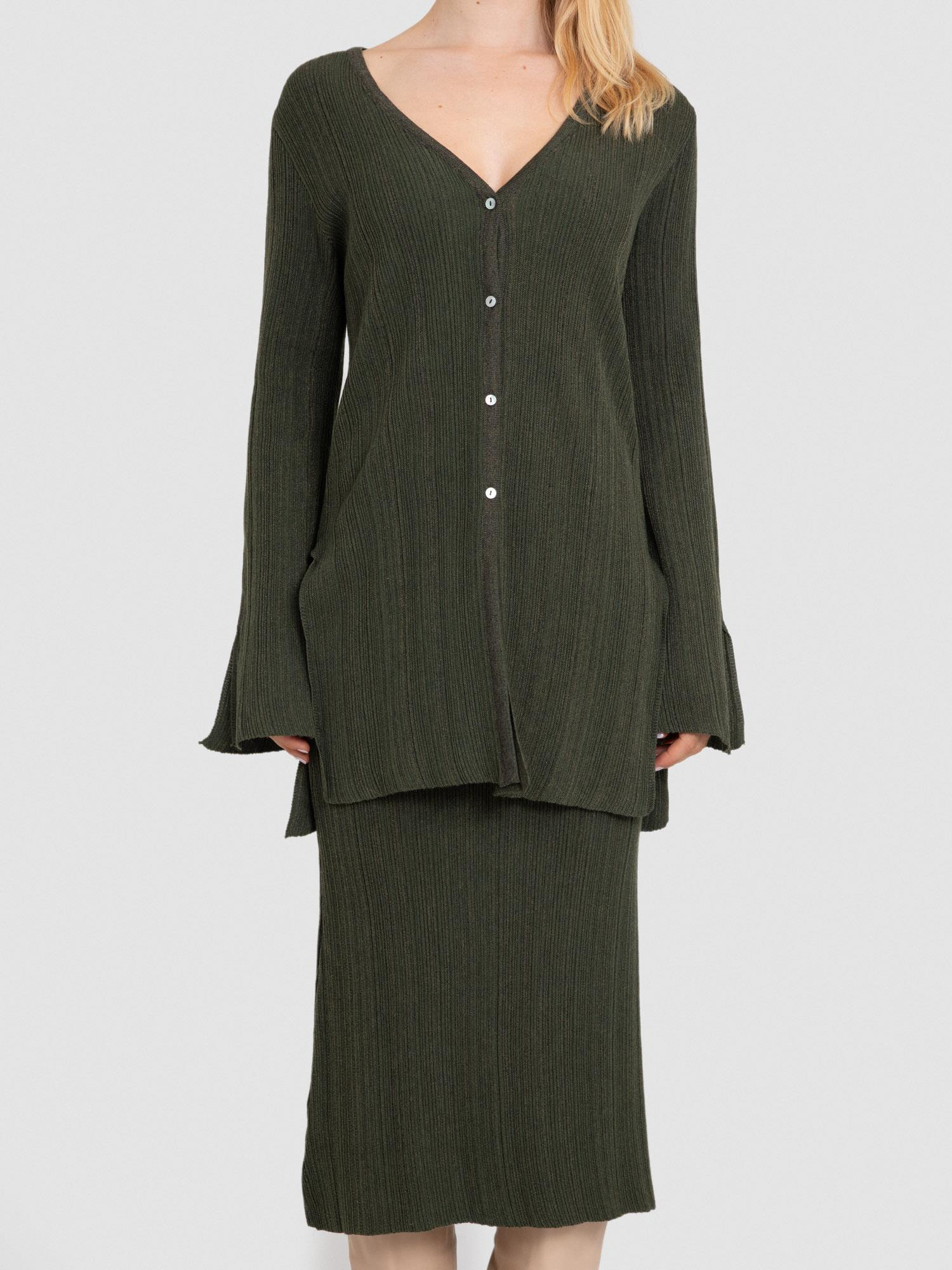 Yün Karışımlı Fitilli Hırka