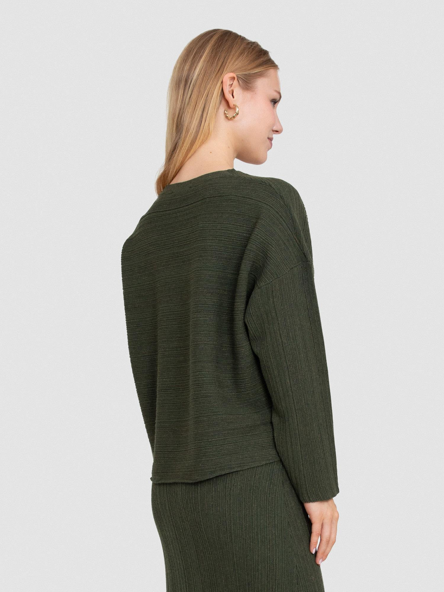 Yün Karışımlı Fitilli Kazak