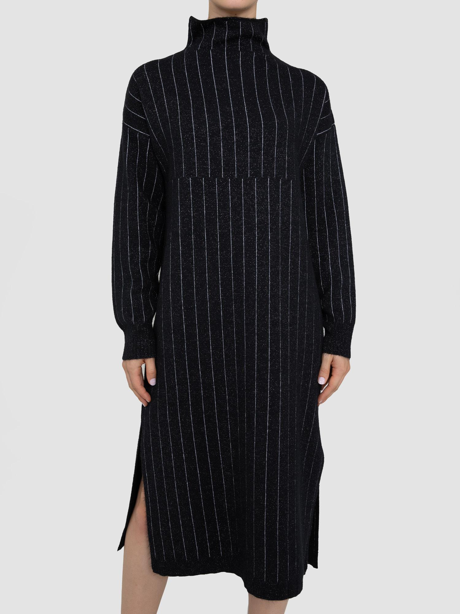 Yün Karışımlı Metalik ipli Tüylü Elbise