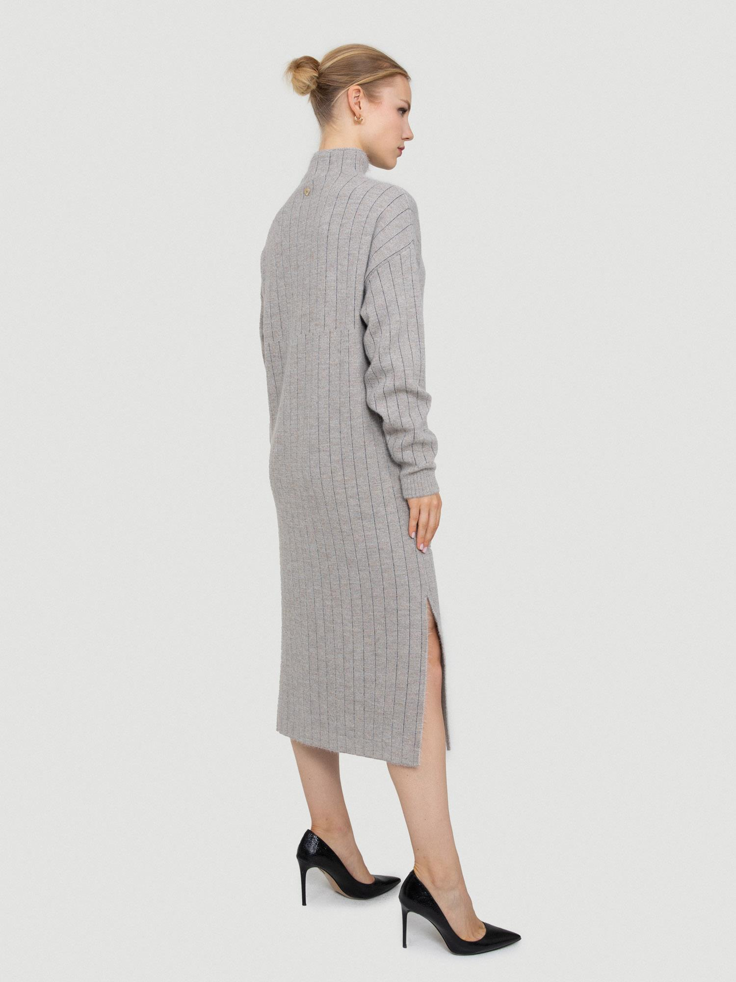 Yün Karışımlı Metalik ipli Tüylü Elbise