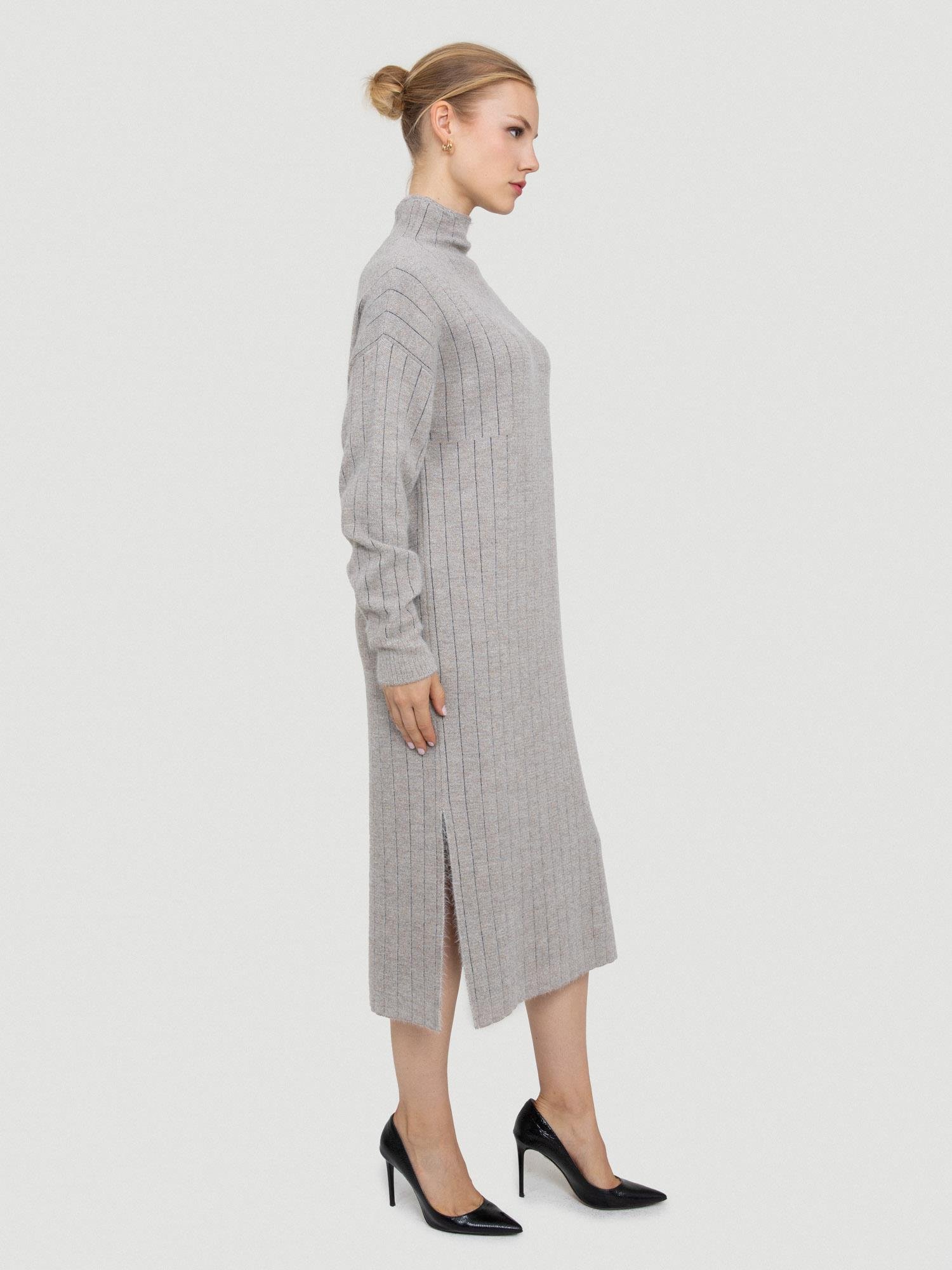 Yün Karışımlı Metalik ipli Tüylü Elbise