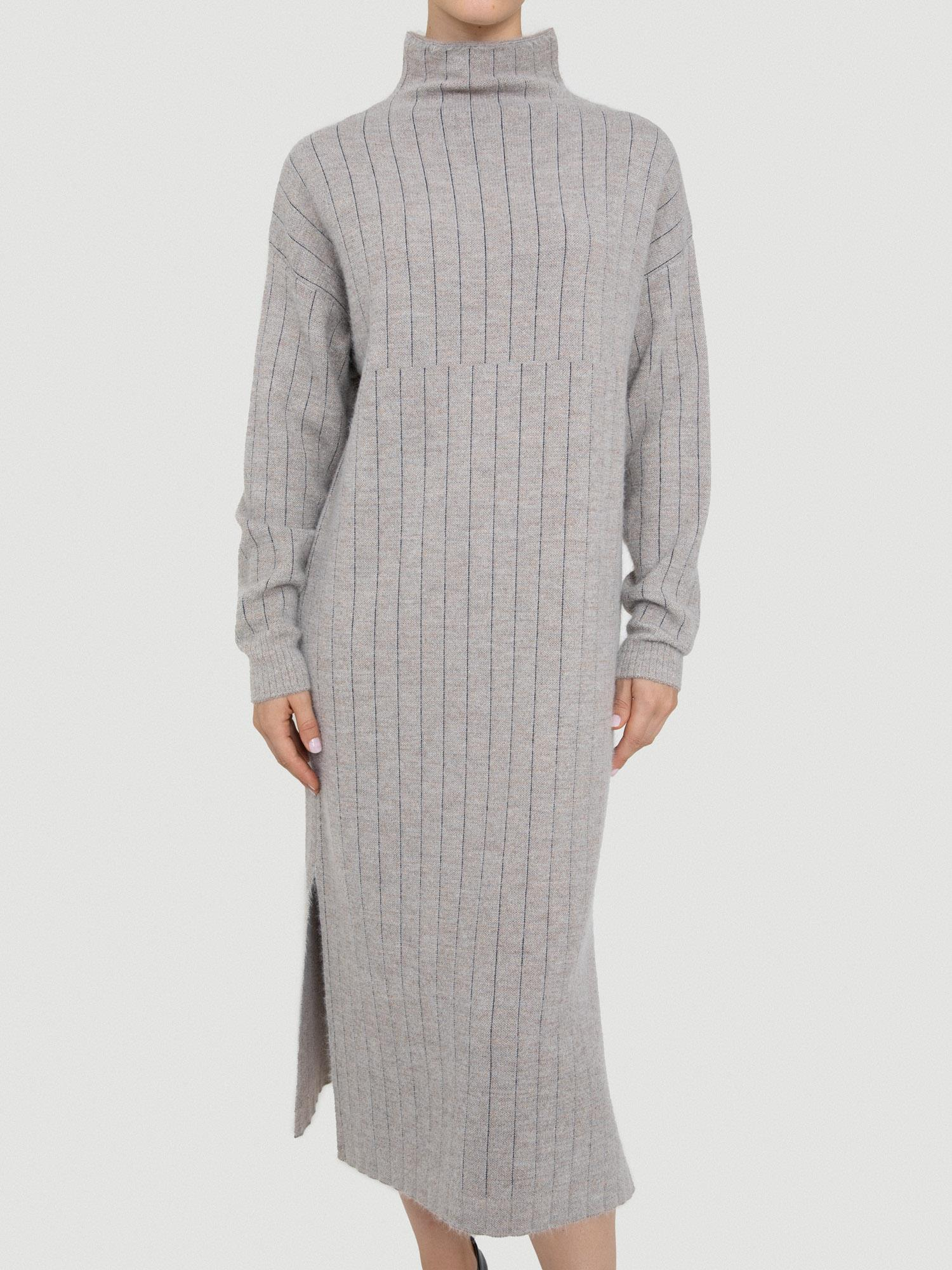 Yün Karışımlı Metalik ipli Tüylü Elbise