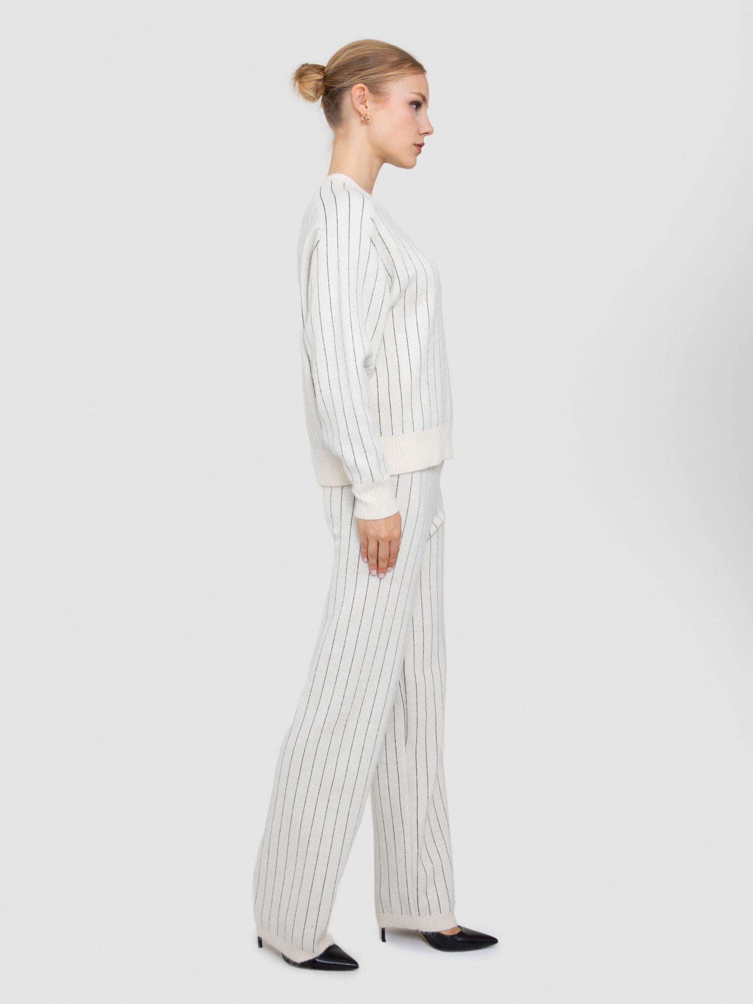 Yün Karışımlı Metalik Tüylü Bisiklet Yaka Kazak