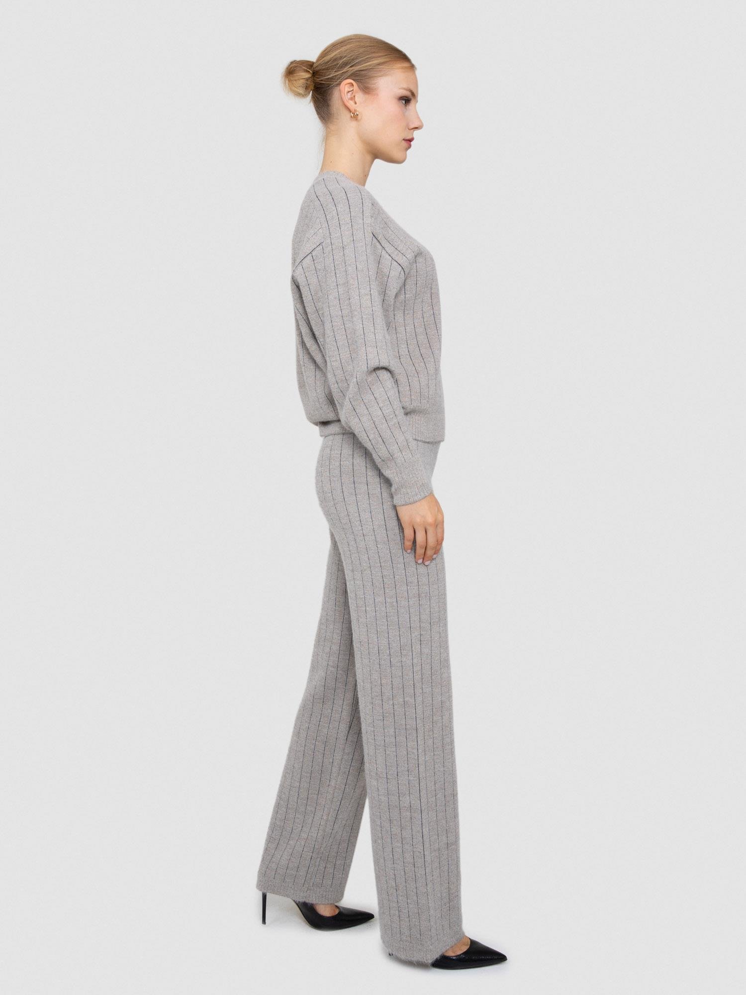 Yün Karışımlı Metalik Tüylü Bisiklet Yaka Kazak