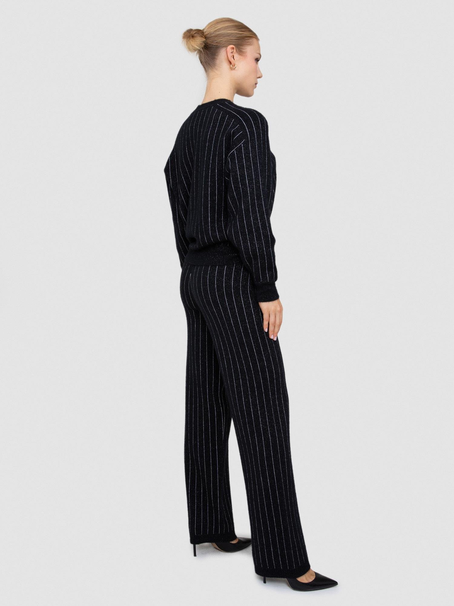 Yün Karışımlı Metalik Tüylü Bisiklet Yaka Kazak