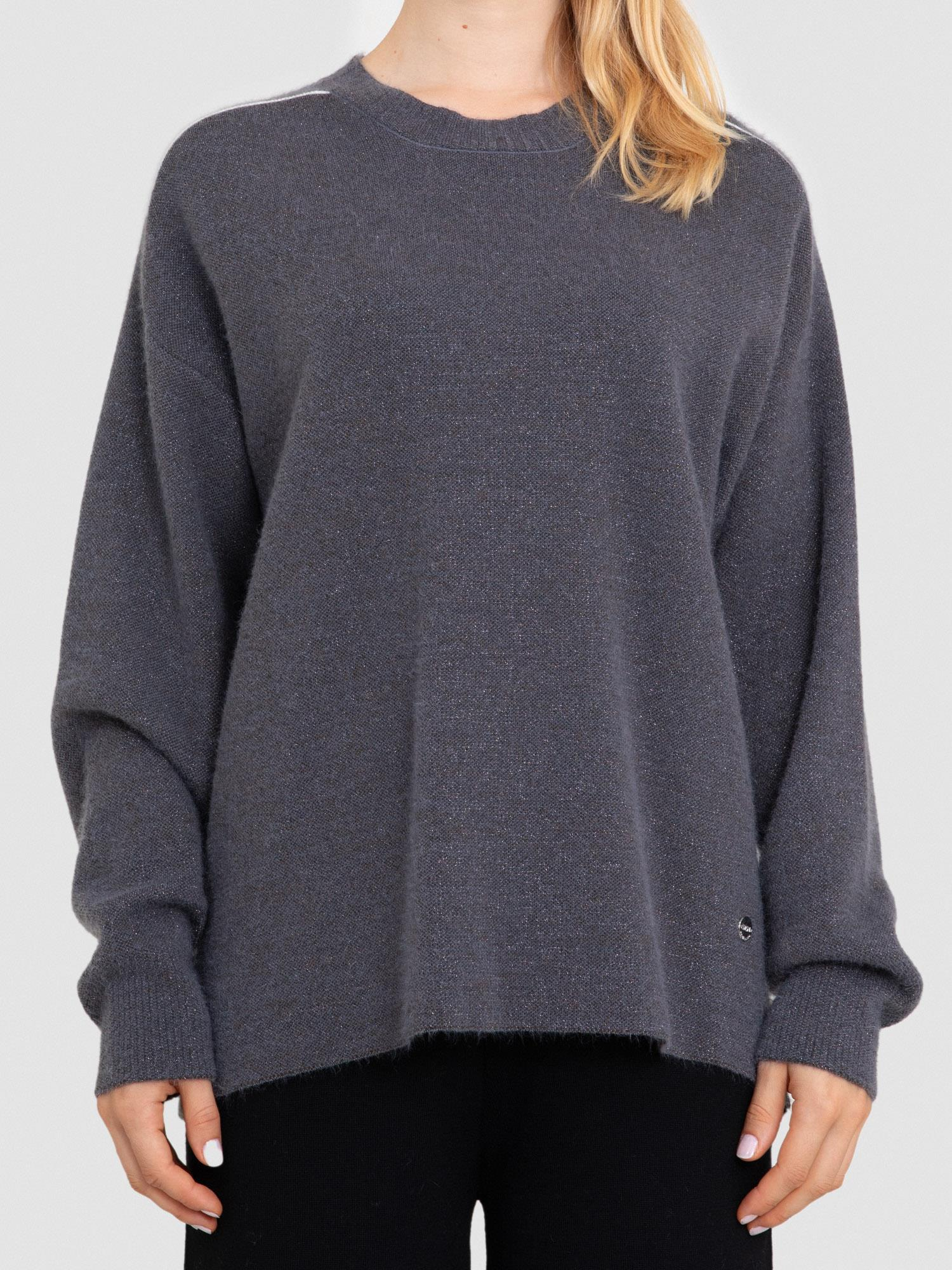 Yün Karışımlı Şerit Detaylı Kazak