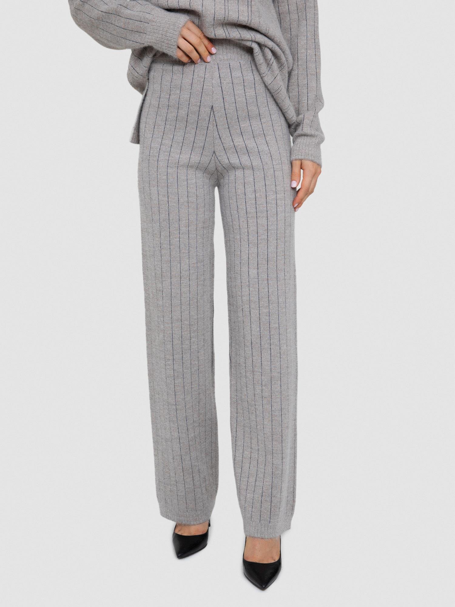 Yün karışımlı Zıt Renk Şeritli Pantolon