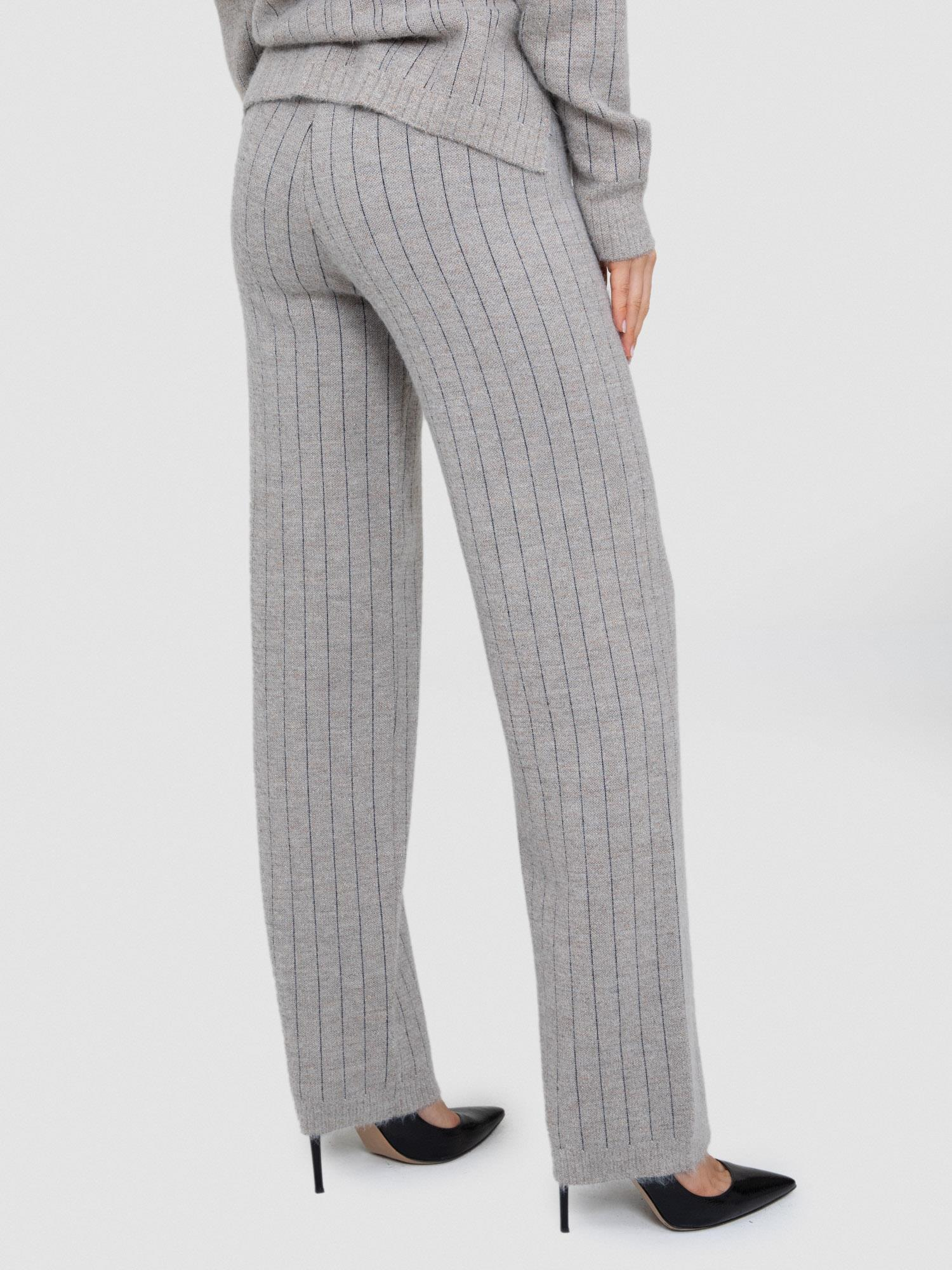 Yün karışımlı Zıt Renk Şeritli Pantolon