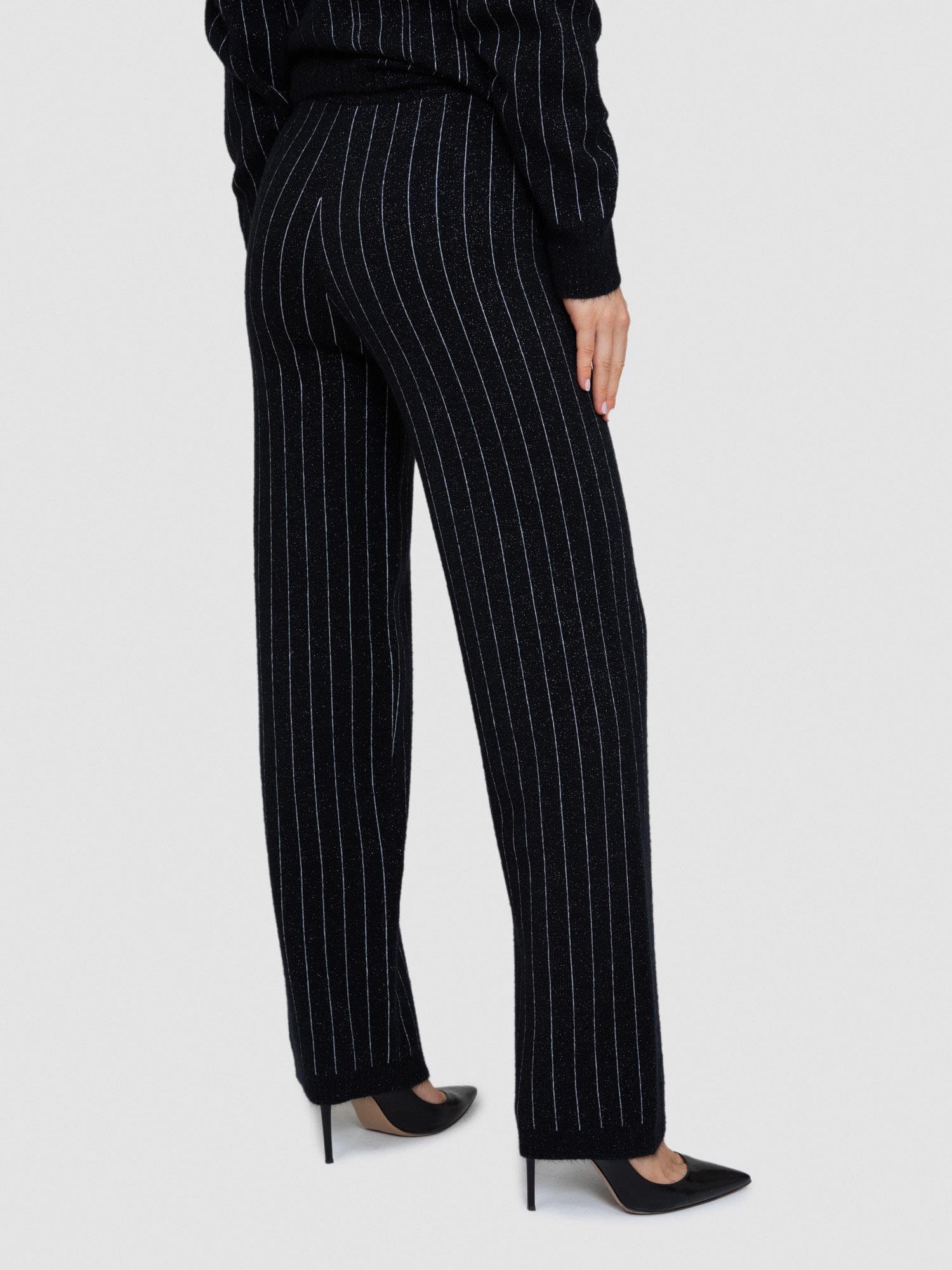 Yün karışımlı Zıt Renk Şeritli Pantolon