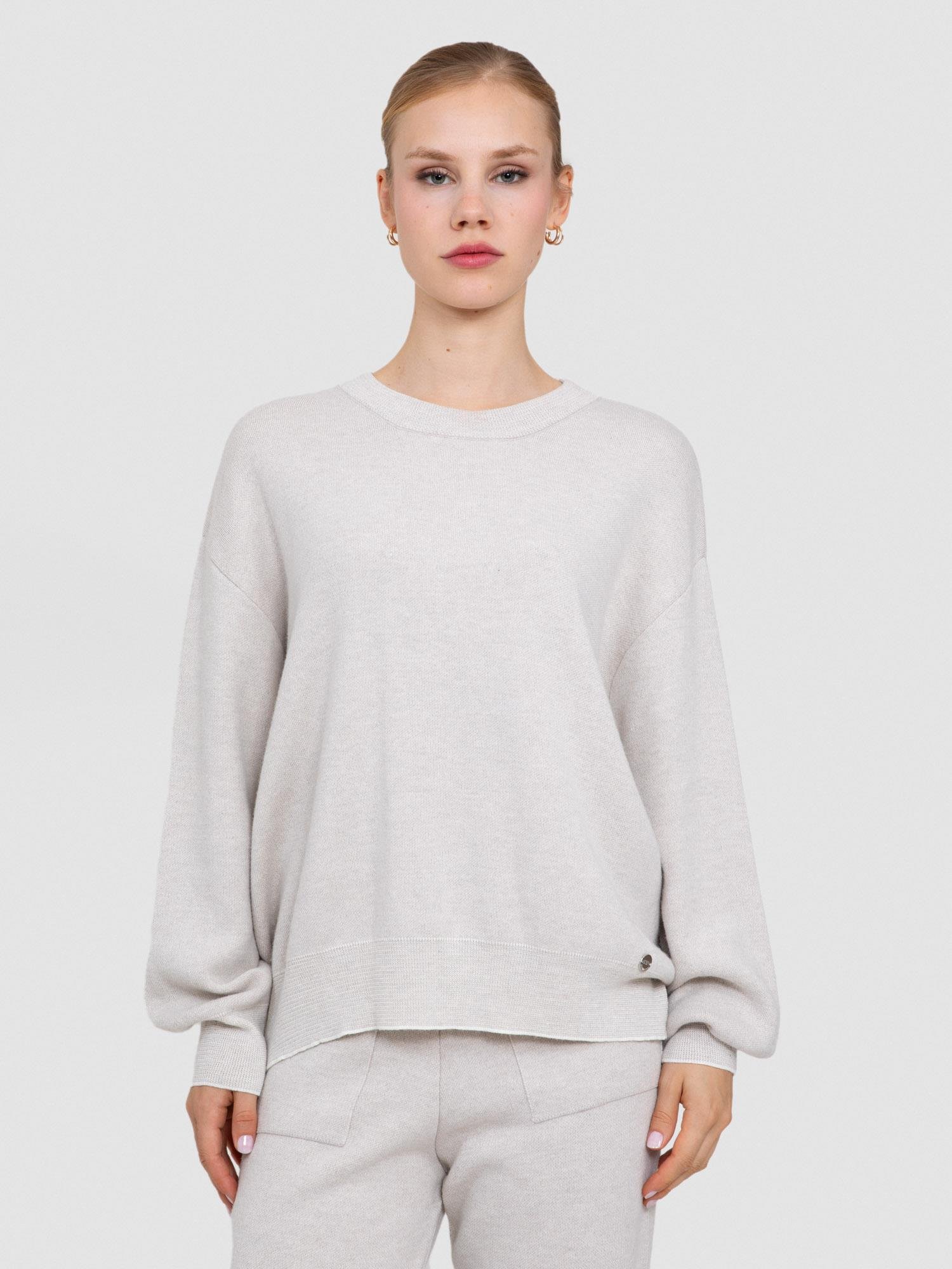 Yün ve Kaşmir Karışımlı Bisiklet Yaka Kazak