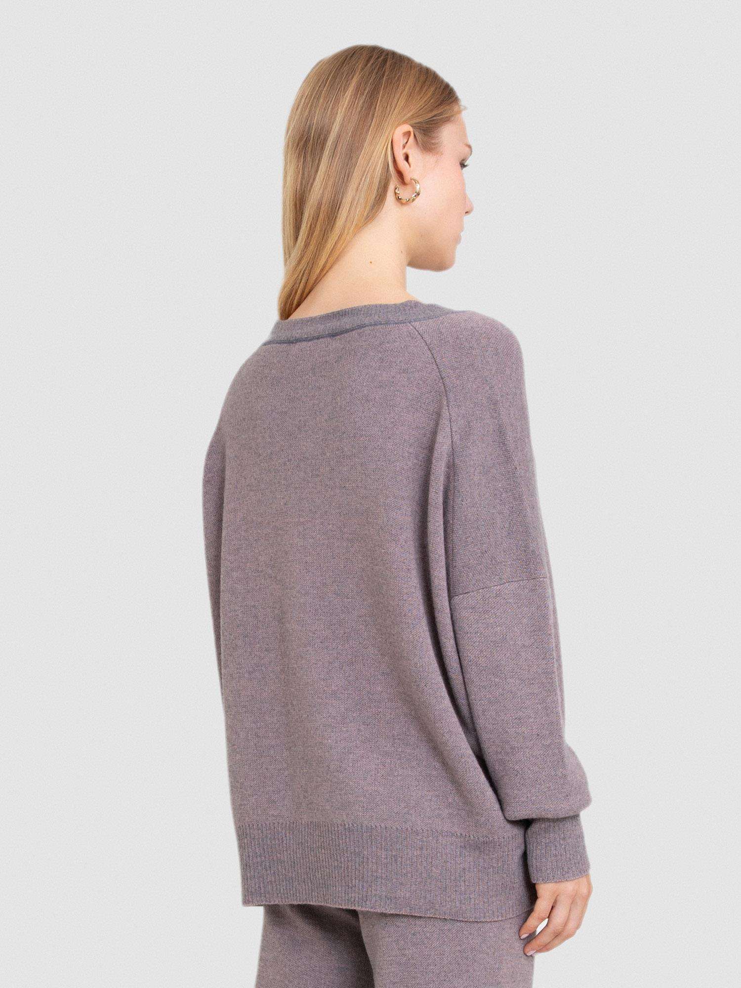 Yün ve Kaşmir Karışımlı V Yaka Kazak