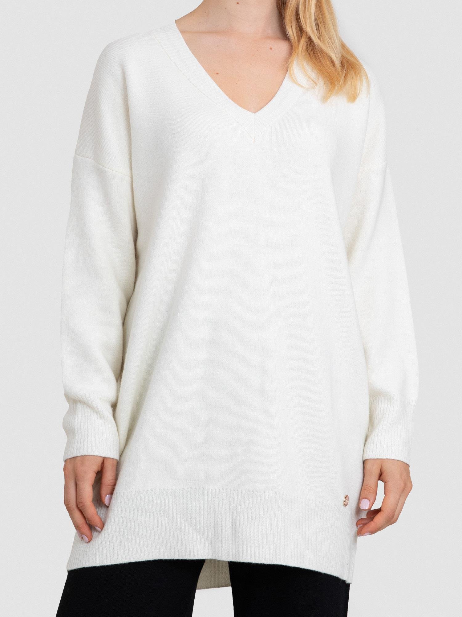 Yün ve Kaşmir Karışımlı V yaka Tunik