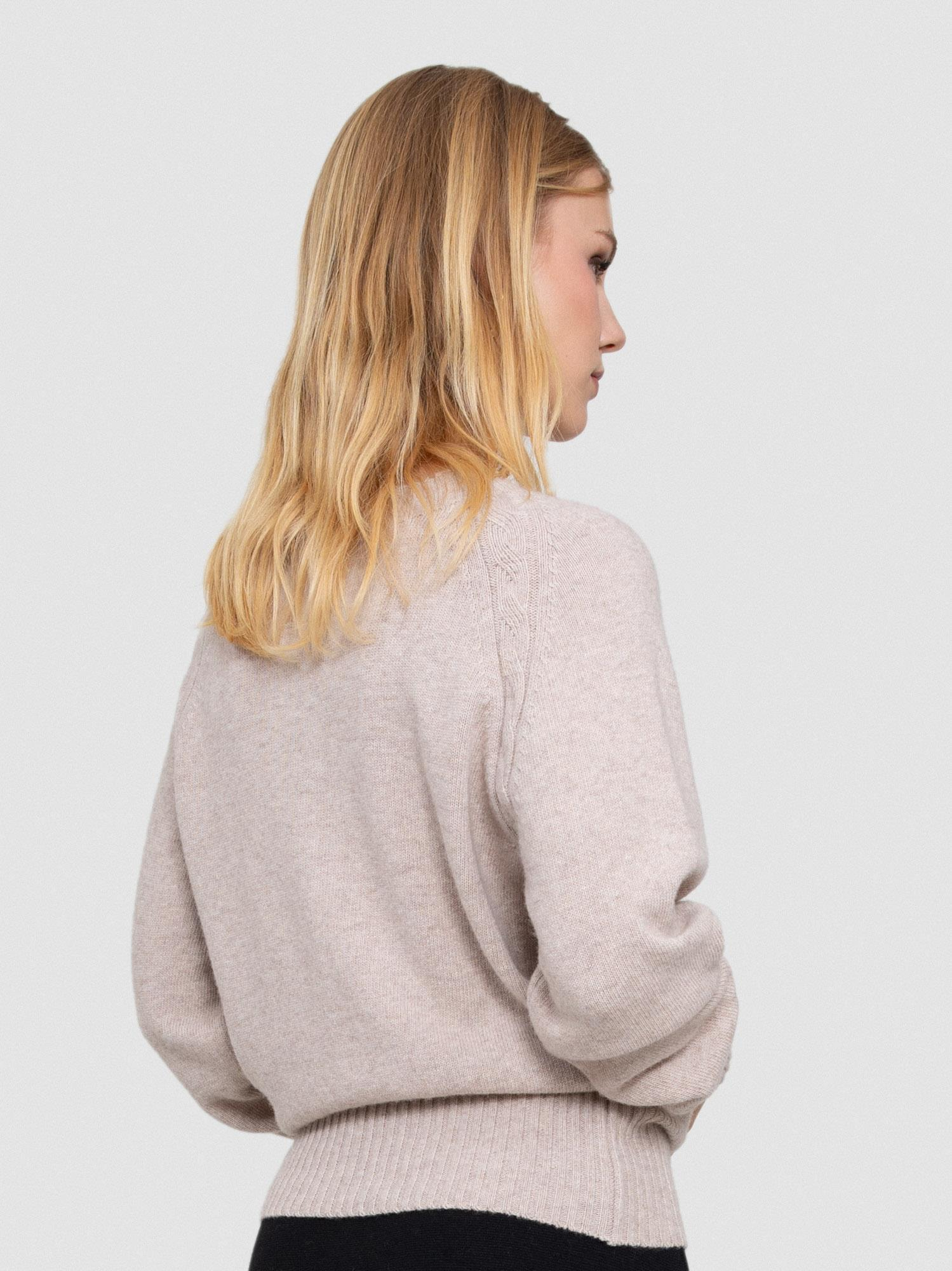 Yün ve Pamuk Karışımlı Kablo Örgülü Kazak