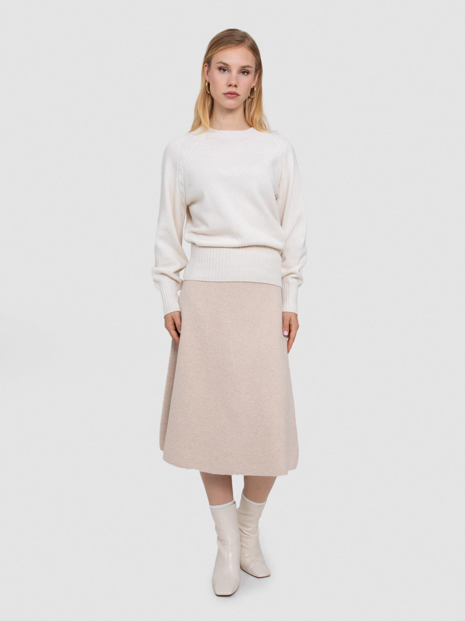 Yün ve Pamuk Karışımlı Kablo Örgülü Kazak