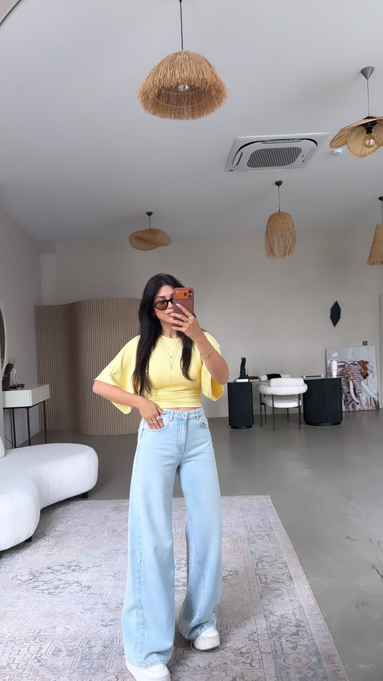 Açık Mavi Dikiş Detaylı Bol Paça Orijinal ZR Jean