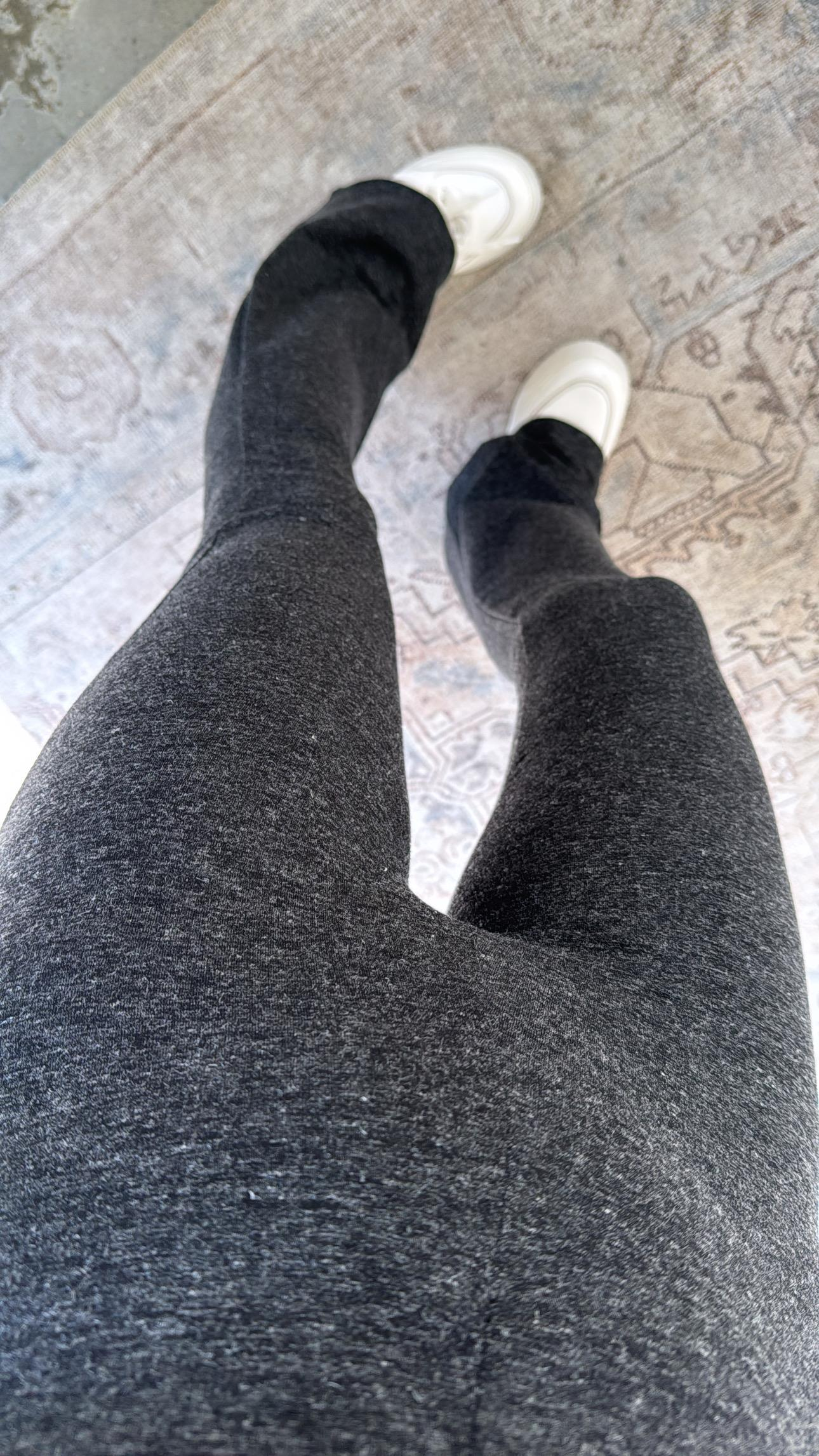 Antrasit Kırçıllı İspanyol Pamuklu Tayt