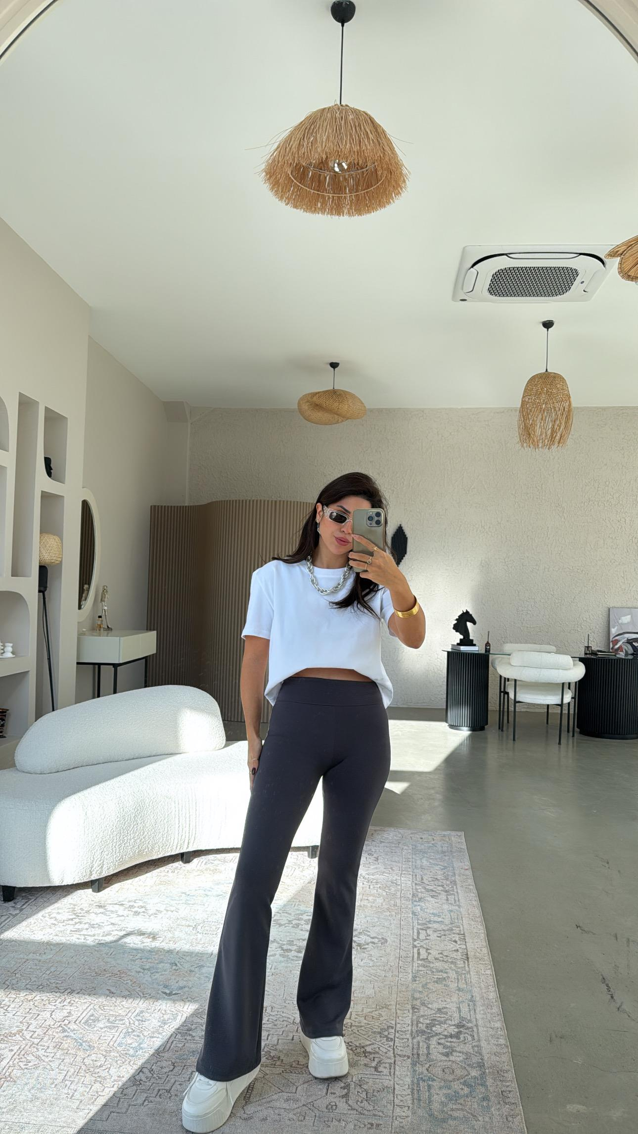 Antrasit Modal İspanyol Tayt