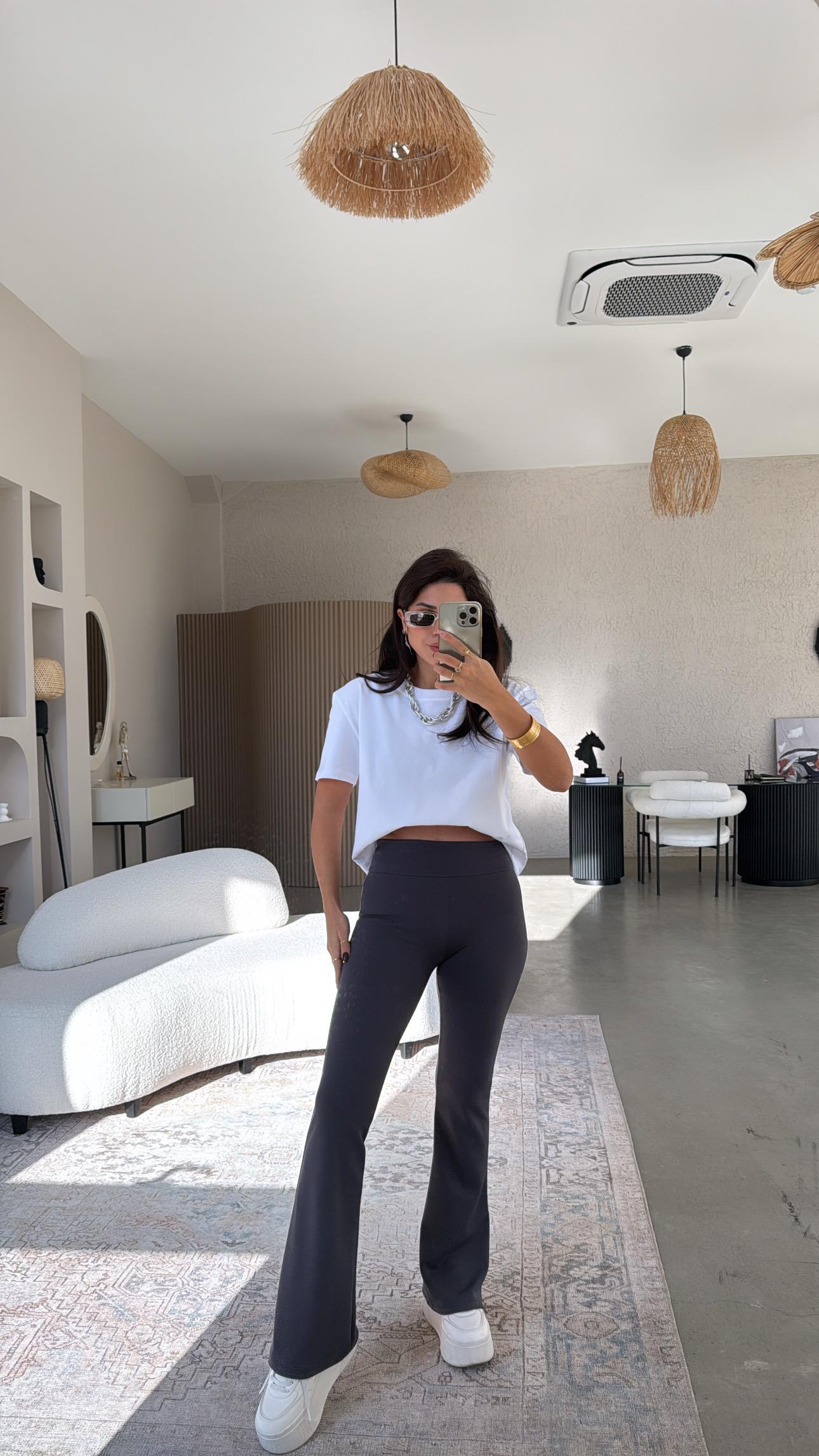 Antrasit Modal İspanyol Tayt