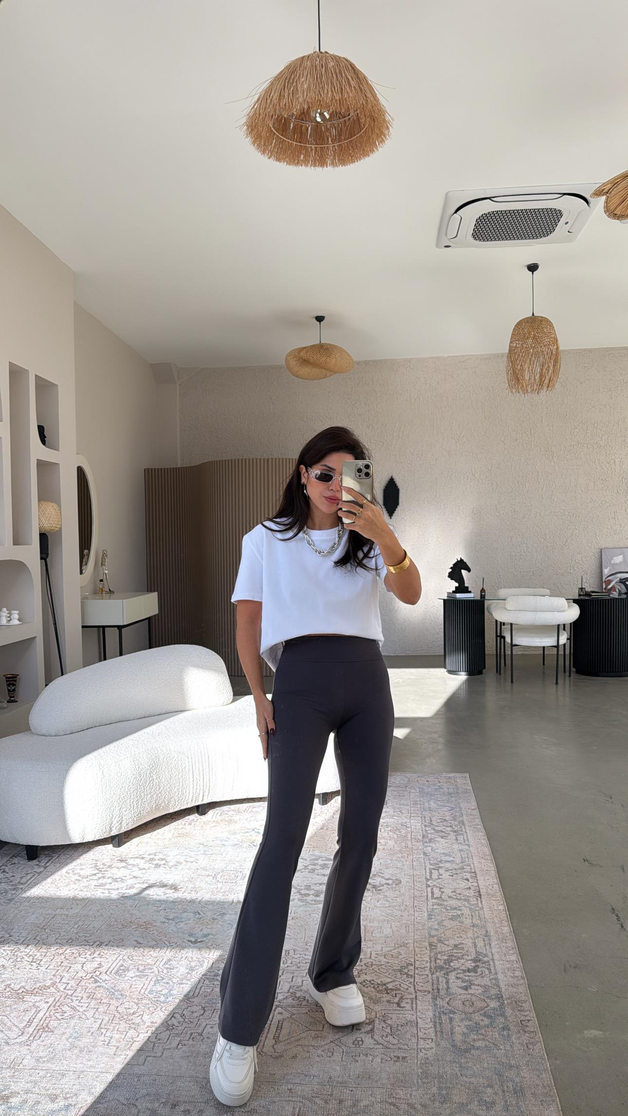 Antrasit Modal İspanyol Tayt