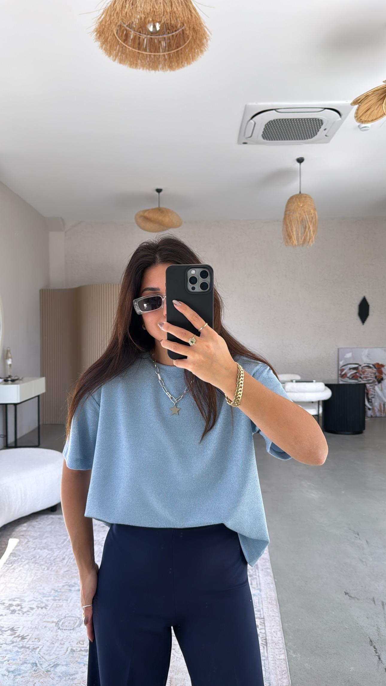 Bebe Mavi Simli Bluz