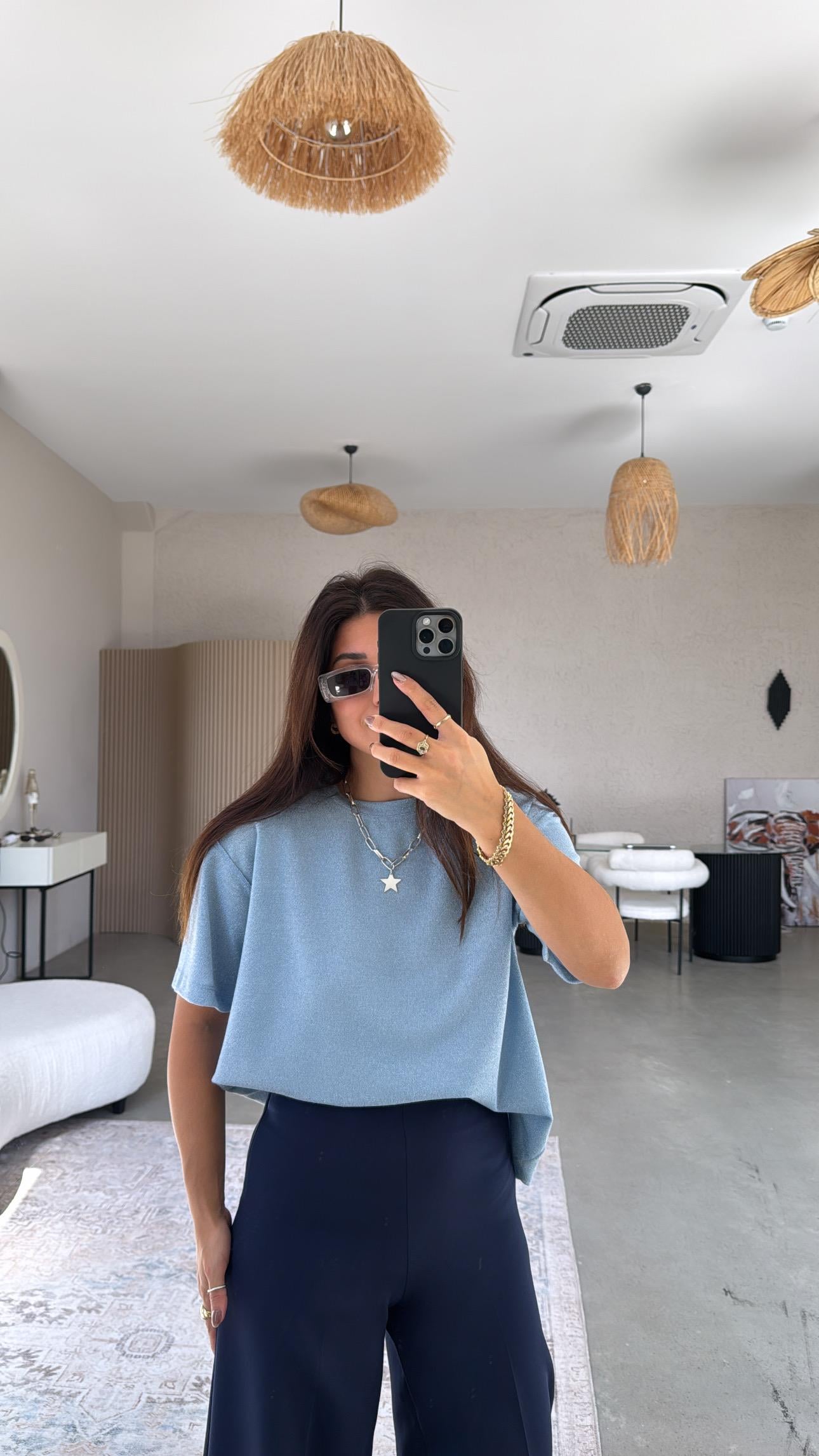 Bebe Mavi Simli Bluz