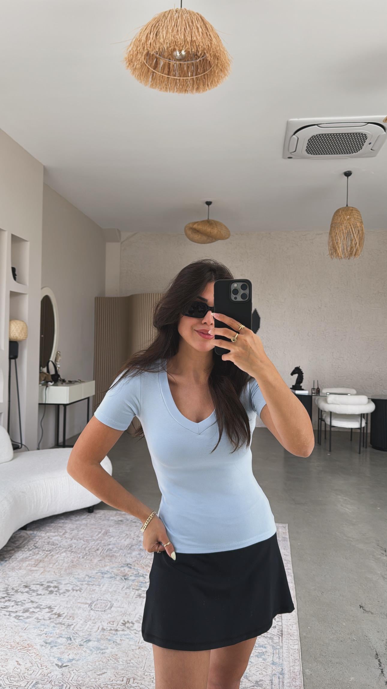 Bebe Mavi V Yaka Oys Basic