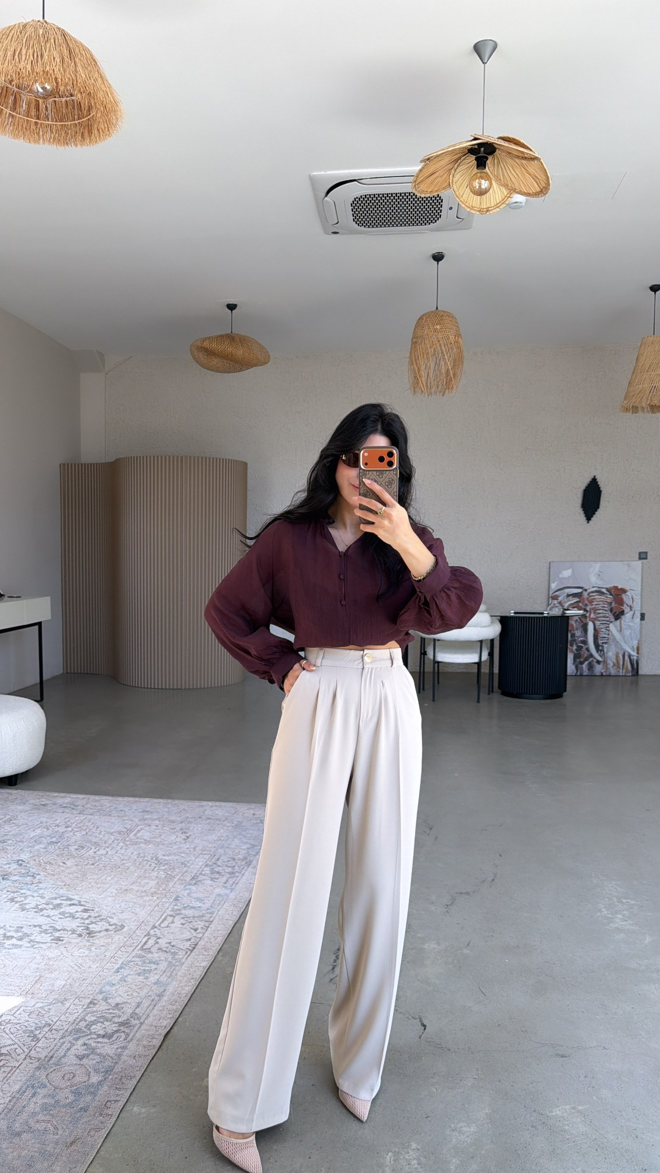 Bej Gold Düğmeli Premium Pantolon