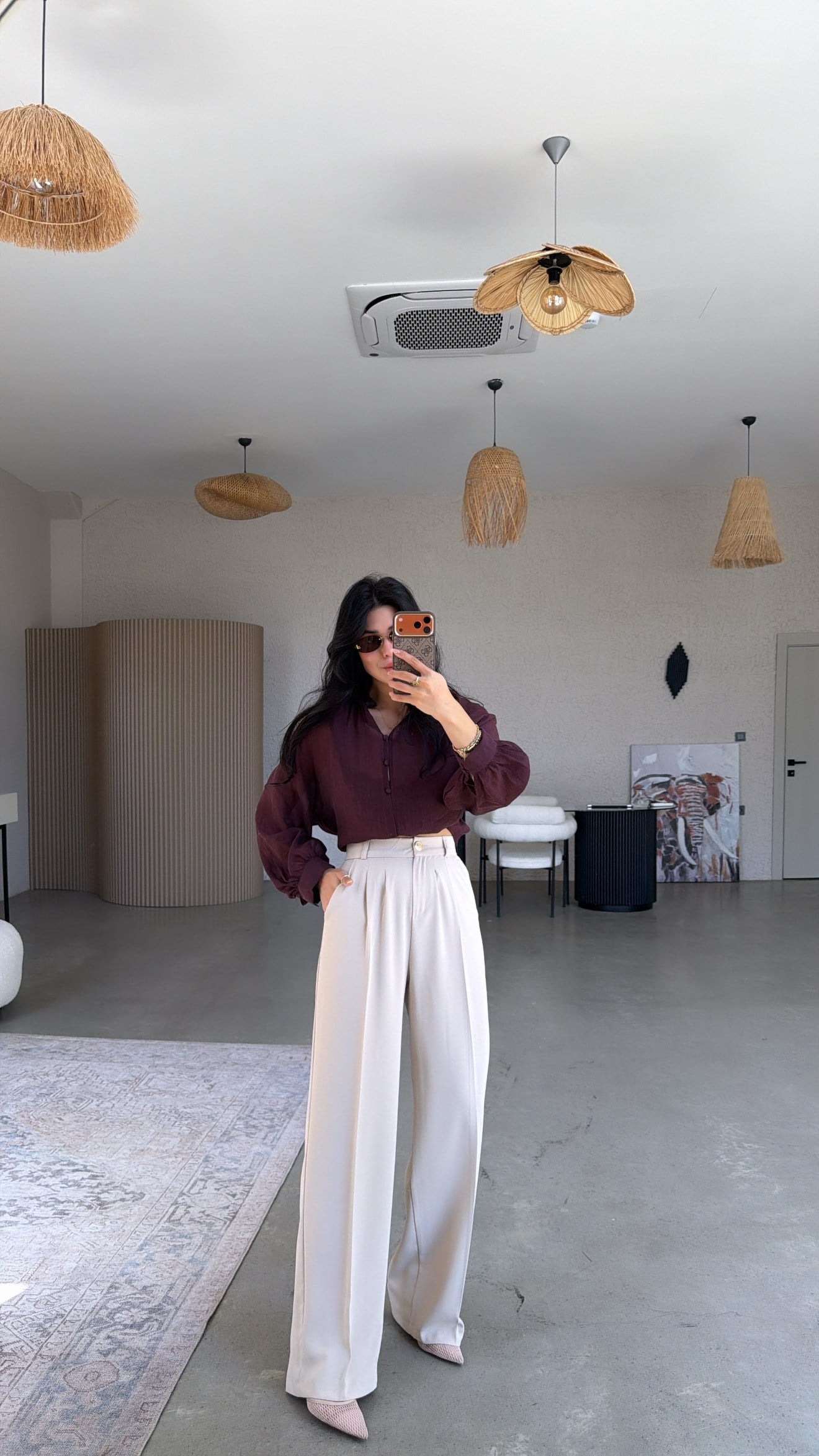 Bej Gold Düğmeli Premium Pantolon