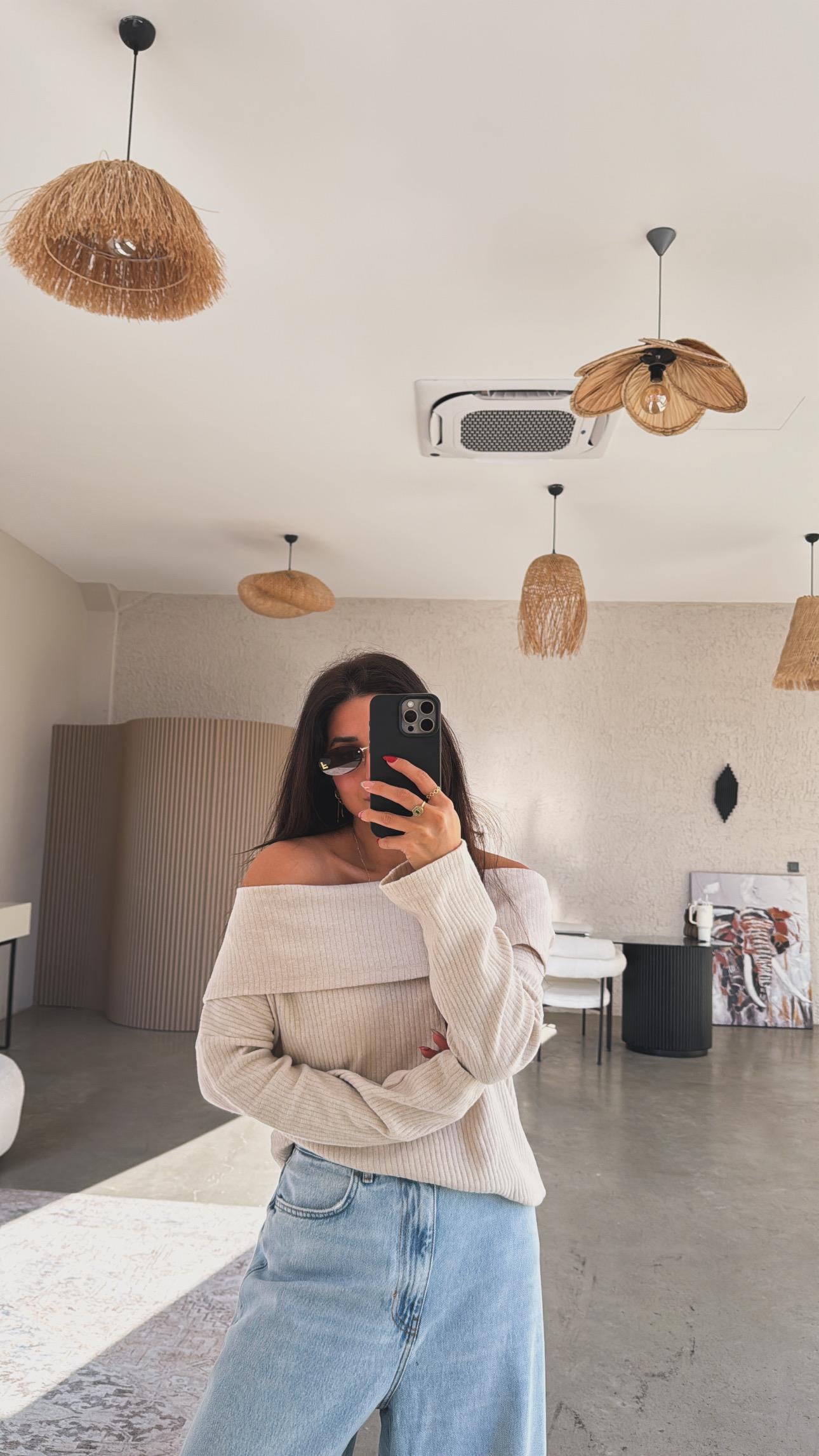 Bej Madonna Basic Bluz