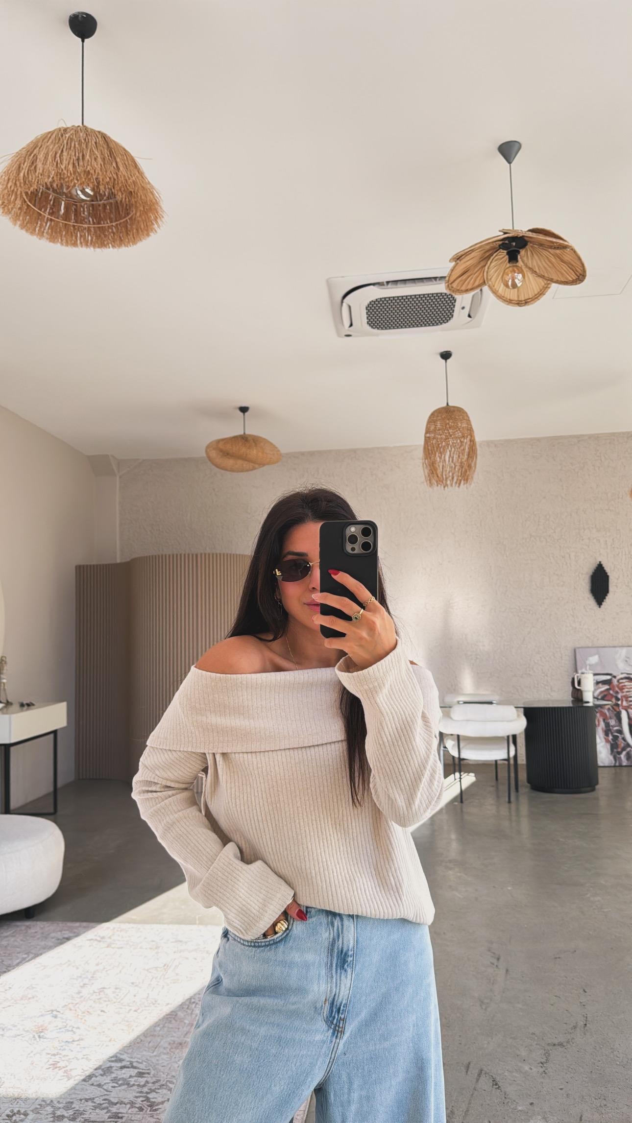 Bej Madonna Basic Bluz