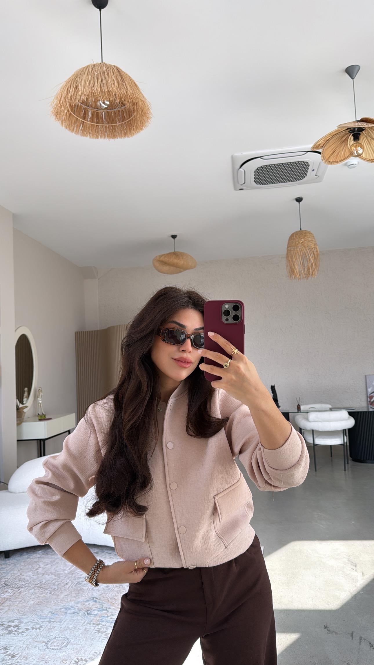 Bej Muadil Bomber Ceket