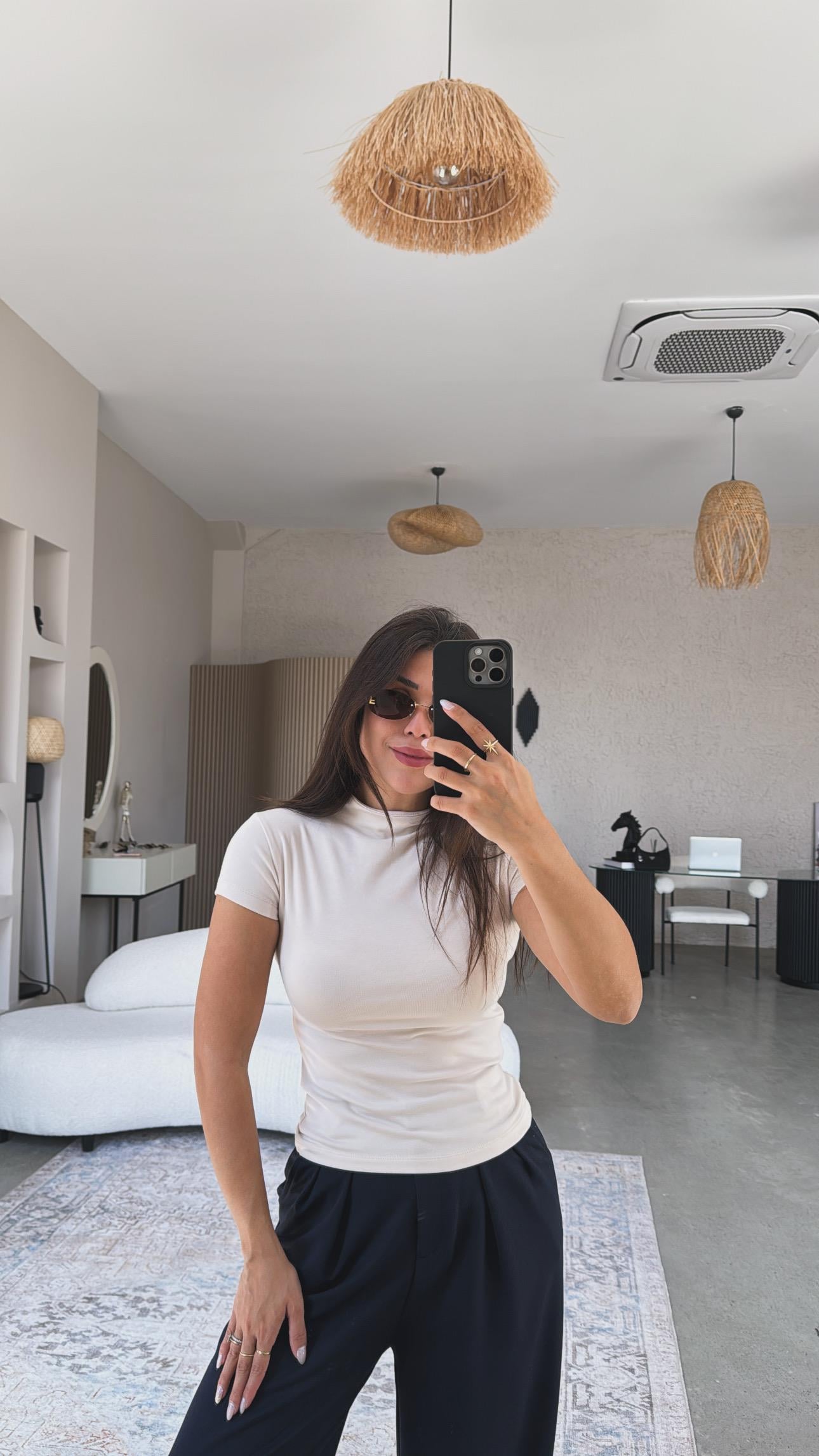 Bej Oys Modal Dik Yaka Basic