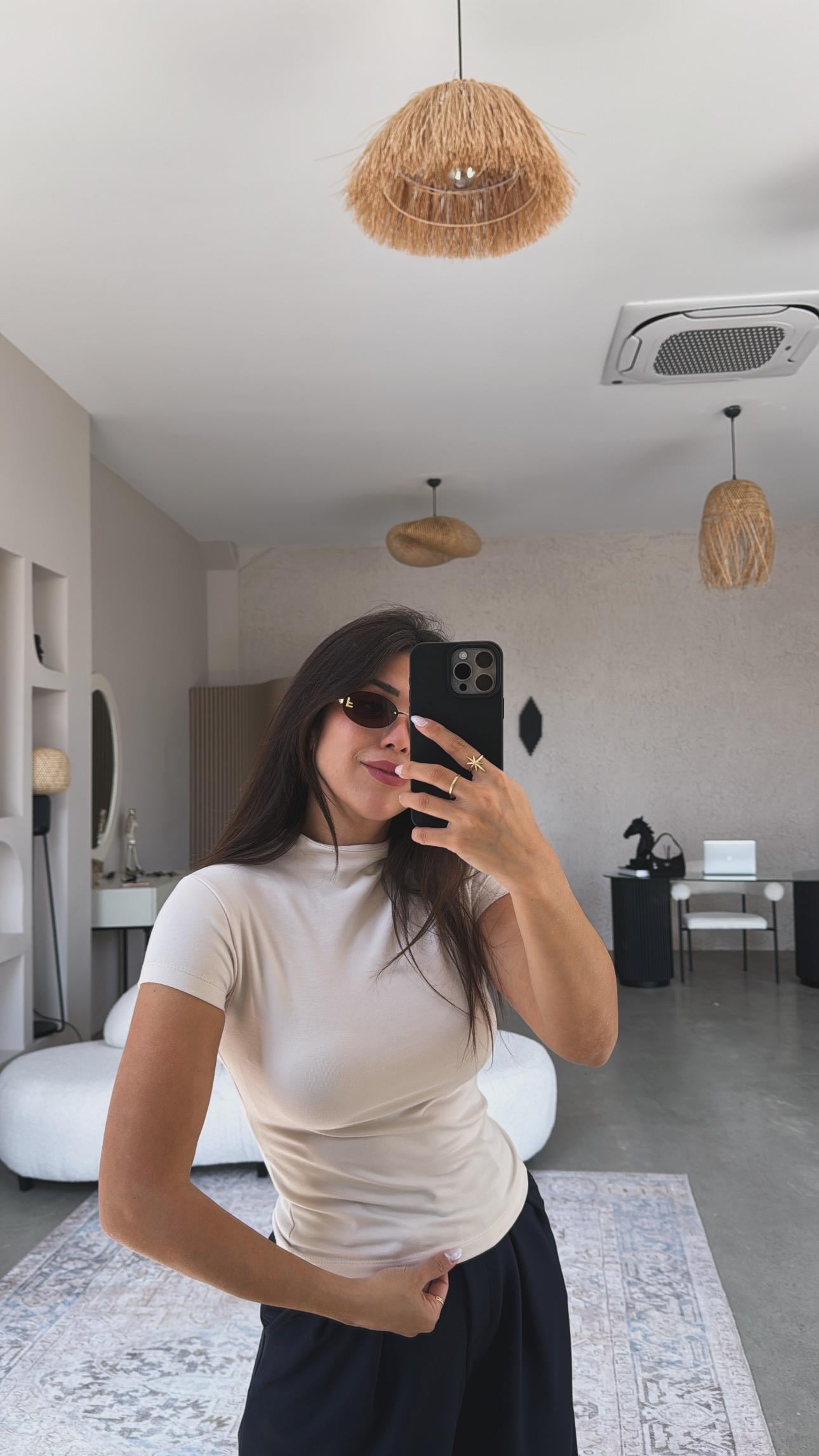 Bej Oys Modal Dik Yaka Basic