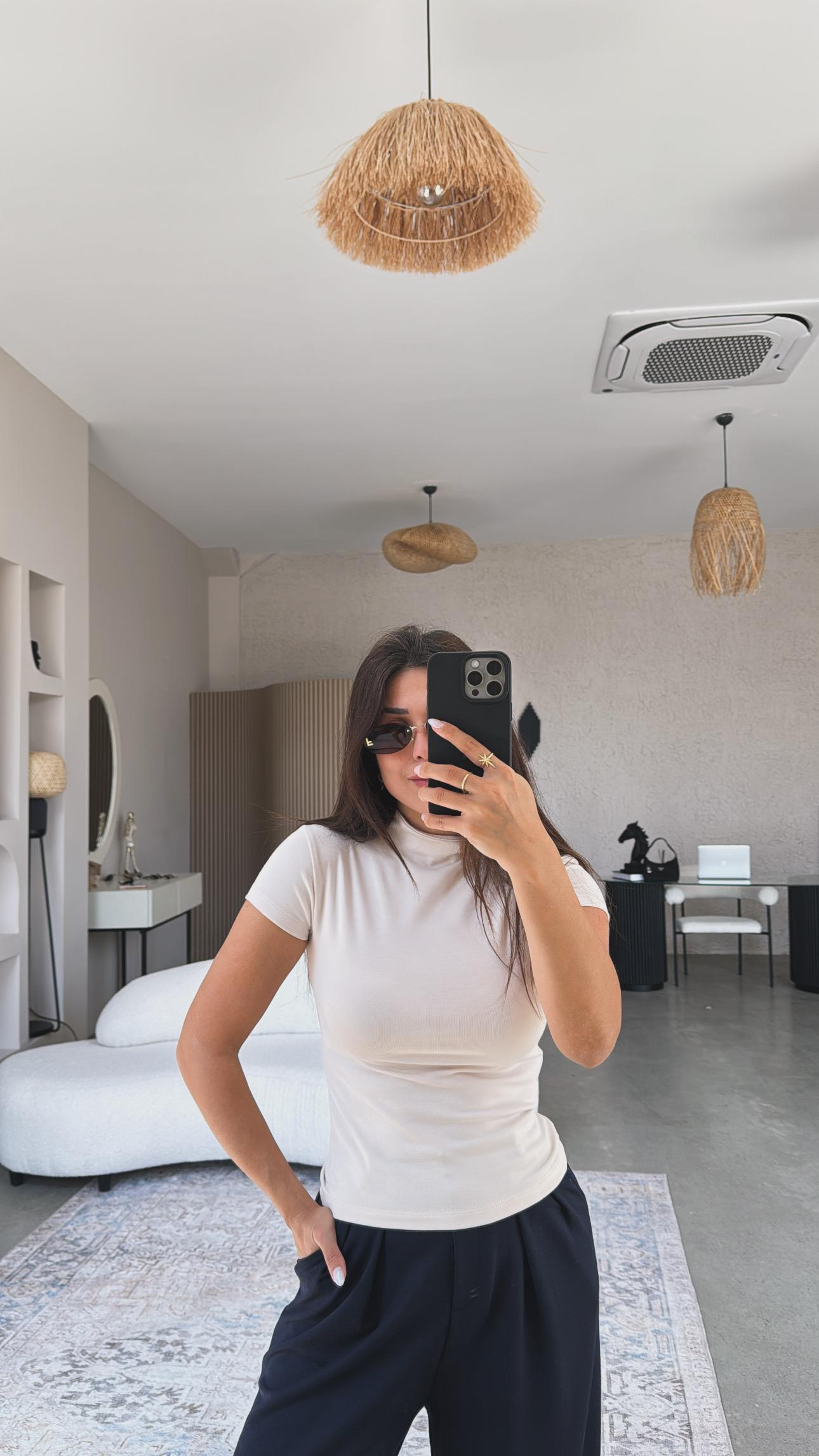 Bej Oys Modal Dik Yaka Basic