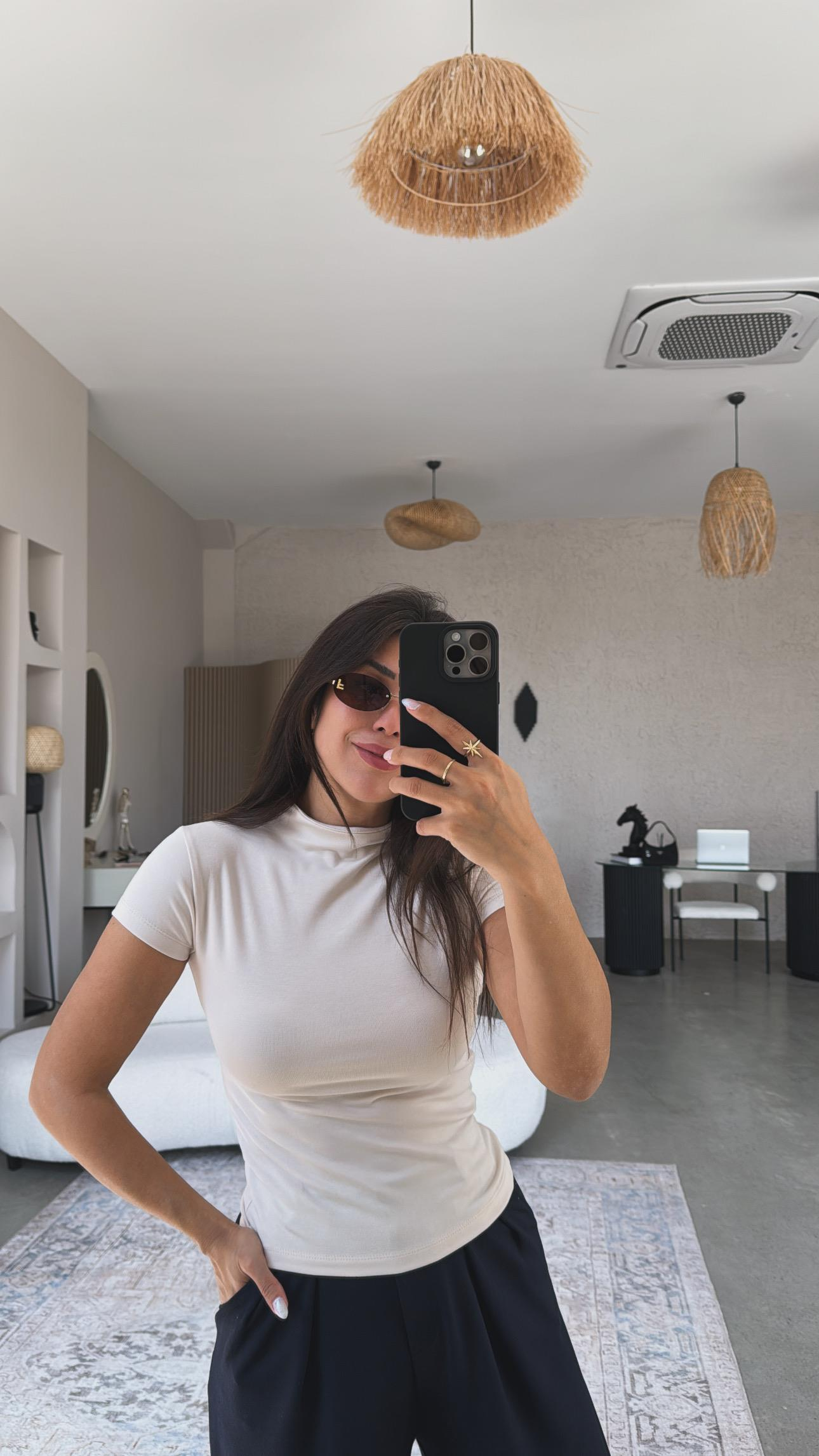 Bej Oys Modal Dik Yaka Basic